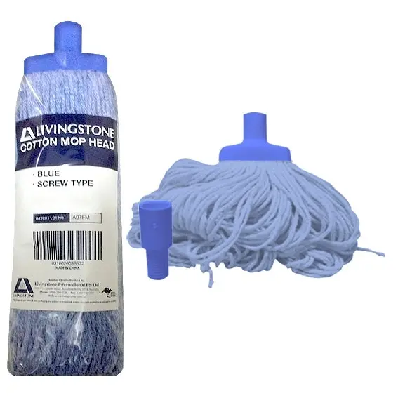 Livingstone Cotton Mop Head 450g, 22mm Screw Type Blue