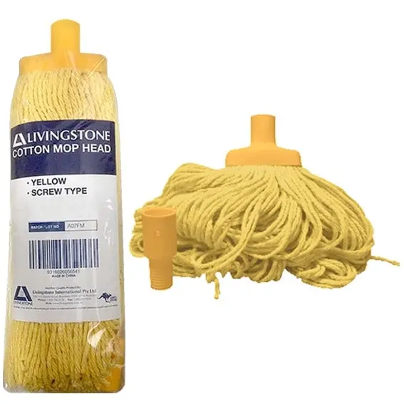 Livingstone Cotton Mop Head 450g, 22mm Screw Type Yellow