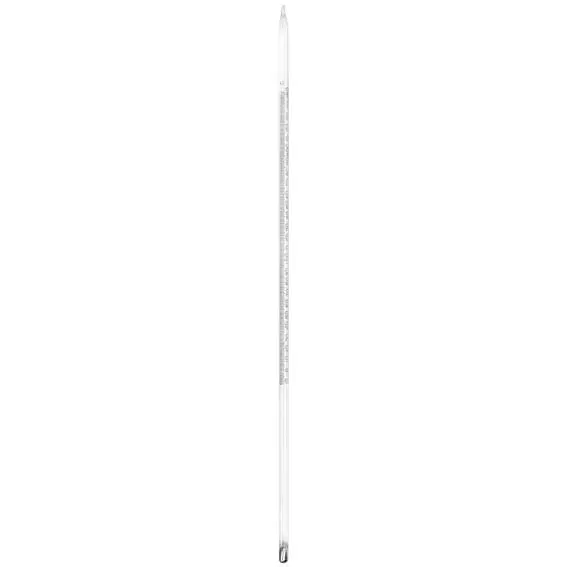 Brannan Laboratory Thermometer, Mercury, -10 to 250degC, 1.0deg Division, 300mm Length, Each