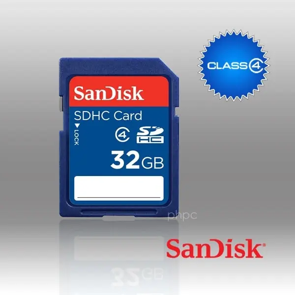 Sandisk Sdhc Sdb 32gb Class 4