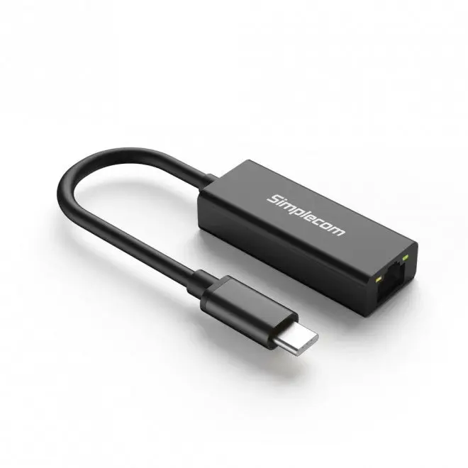 SIMPLECOM NU313 SuperSpeed USB-C to Gigabit Ethernet Network Adapter Aluminium