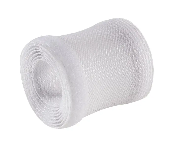 BRATECK Flexible Cable Wrap Sleeve with Hook and Loop Fastener 135mm/5.3' Width Material Polyester Dimensions 1000x135mm --White