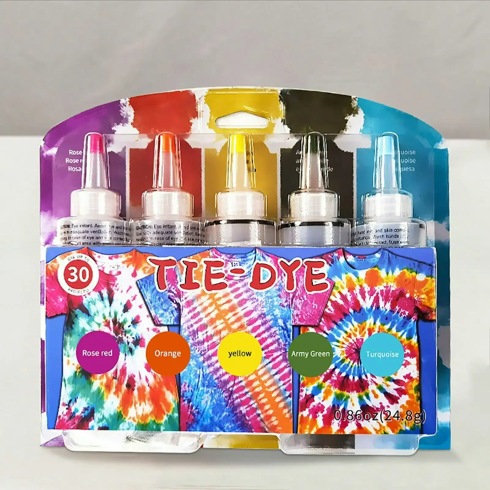 Tie Dye Kit 5 Colours Kits One Step Fabric Rainbow Neon Carousel Ultimate Art