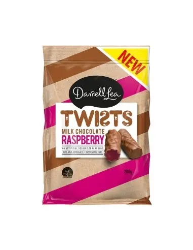 Darrell Lea Raspberry Chocolate Liquorice Twists 200g x 12