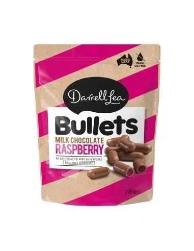 Darrell Lea Milk Chocolate Raspberry Bullets 226g x 12