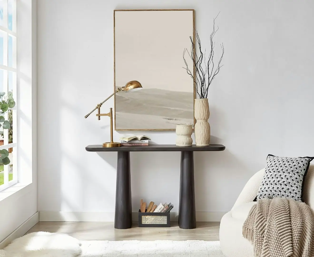 Hallie Black Console Table