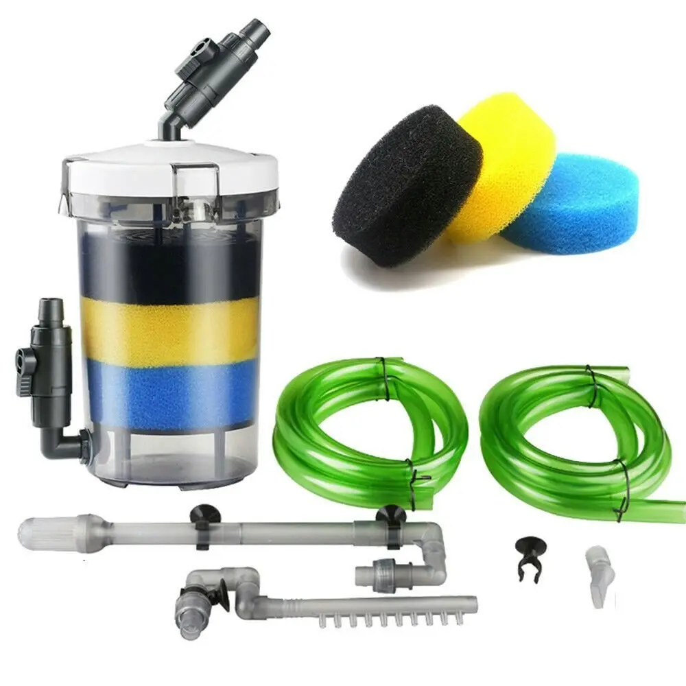 Aquarium External Canister Filter Aqua Fish Water Tank Sponge Pond 400L/H