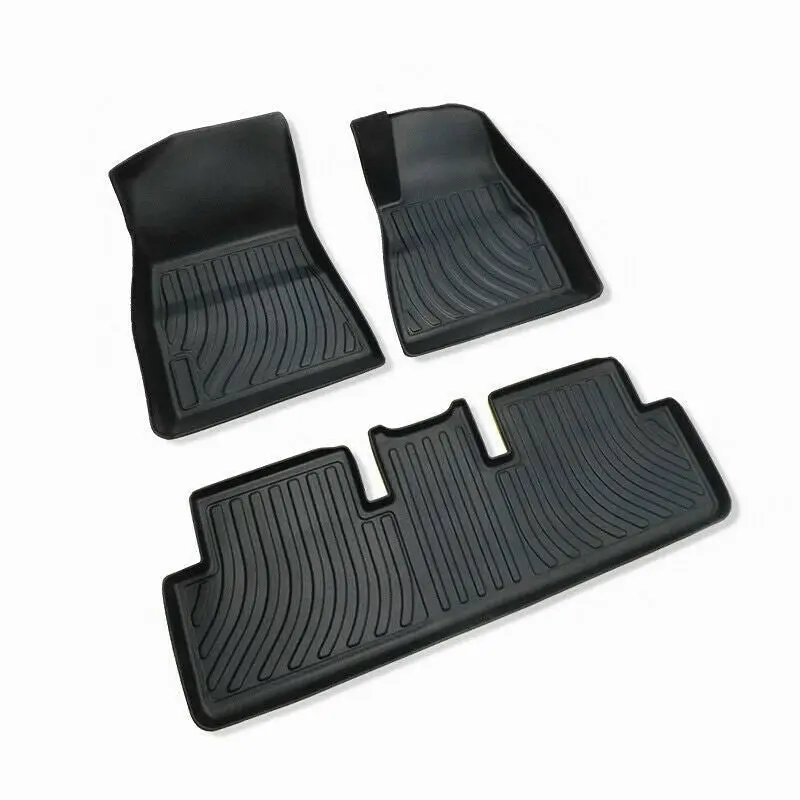 Tesla Model 3 All Weather Floor Rubber Mats Carpets Front & Rear Set 2017-2022