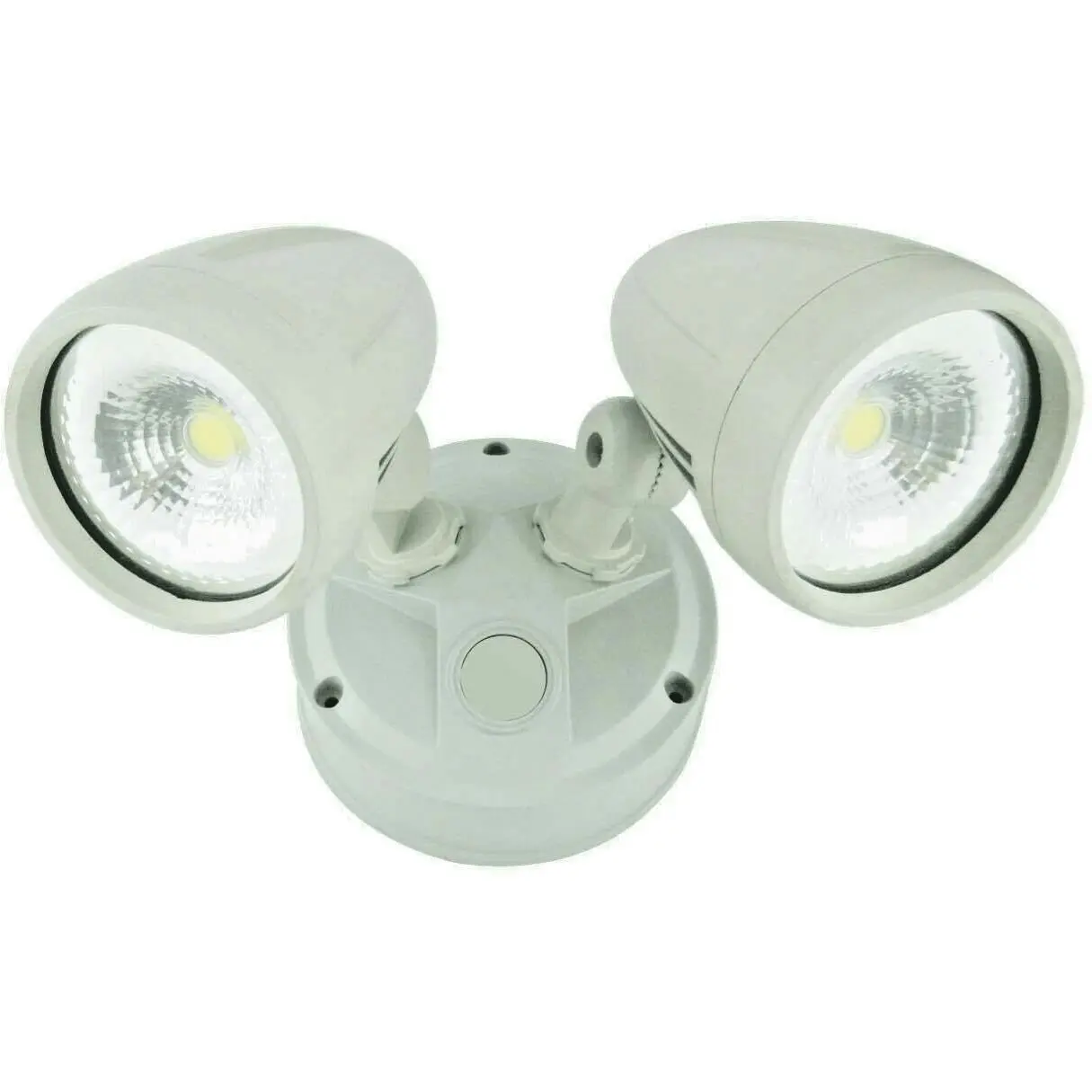 Sensor LED Premium Aluminium Outdoor Garage Security Flood Twin Spotlight IP54 | White