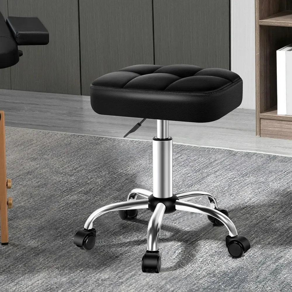 Alfordson Salon Stool Square Swivel Barber Hair Dress Chair Gas Lift Tufan Black