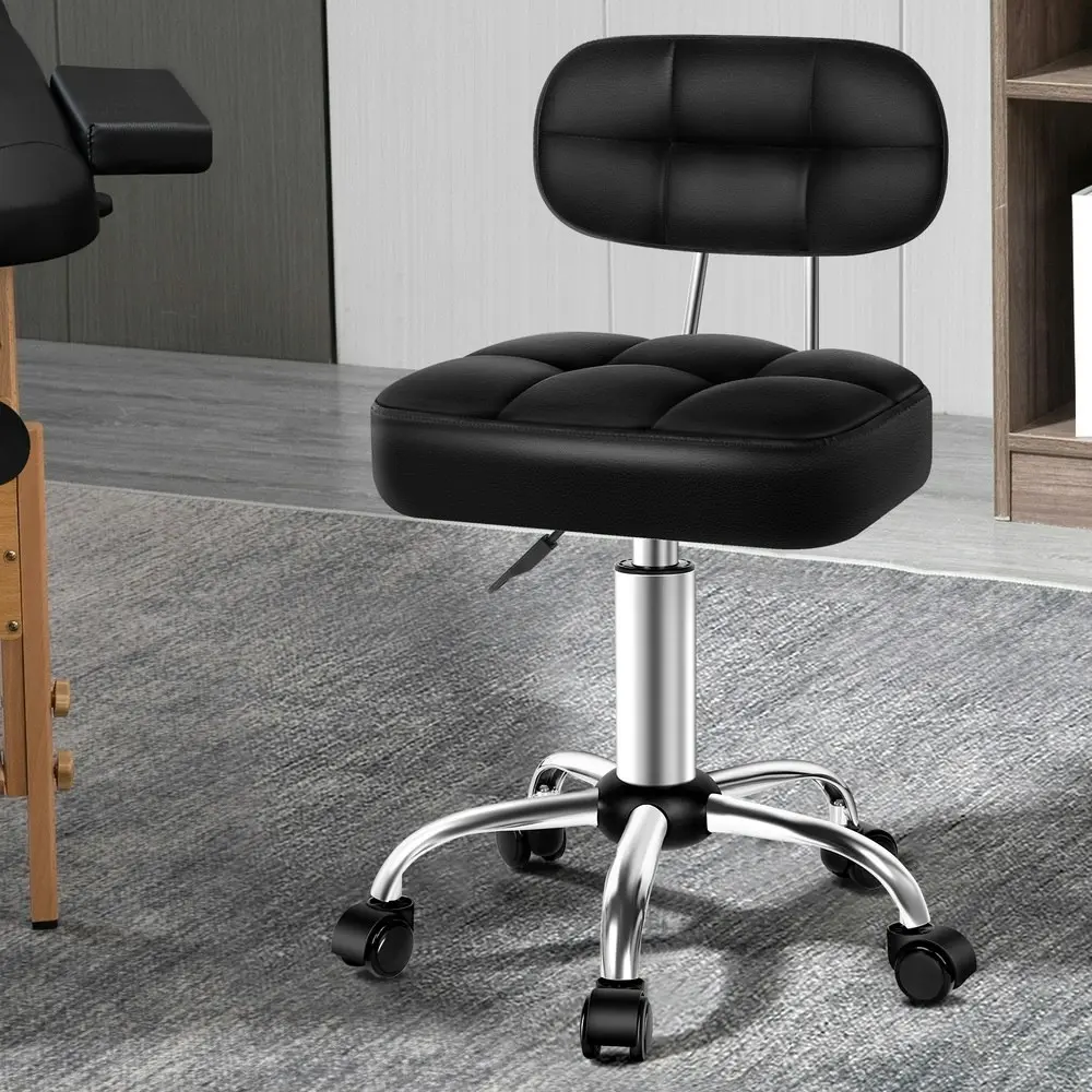 Alfordson Salon Stool Backrest Swivel Barber Hair Dress Chair Tufan Black