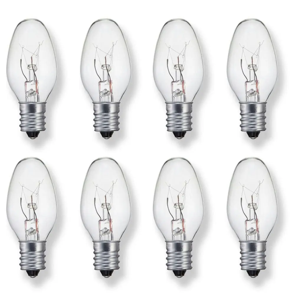 Sansai 8pk 7W/240V E14 Replacement Warm Light Bulb Clear for Night Light /Lamps