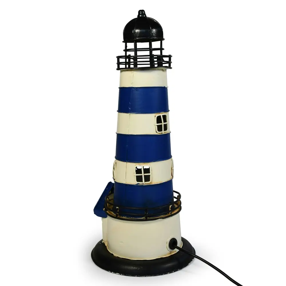 Auto Petit USB LED Desk/Table Lamp Lighthouse Retro Home Décor 13x32cm Blue