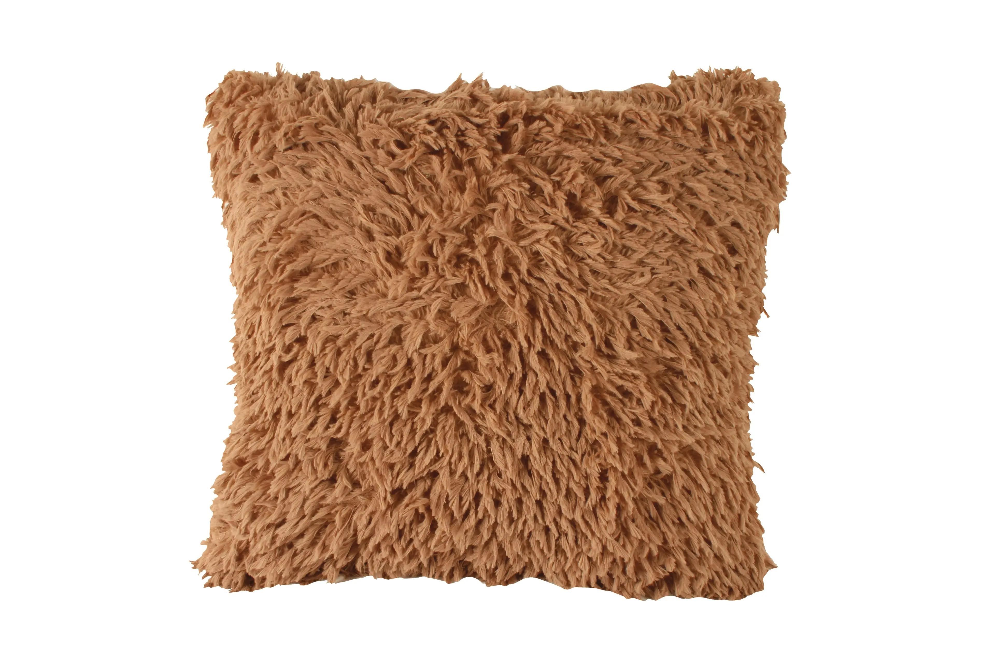 Brown Faux Shearling Cushion 50 x 50 cm