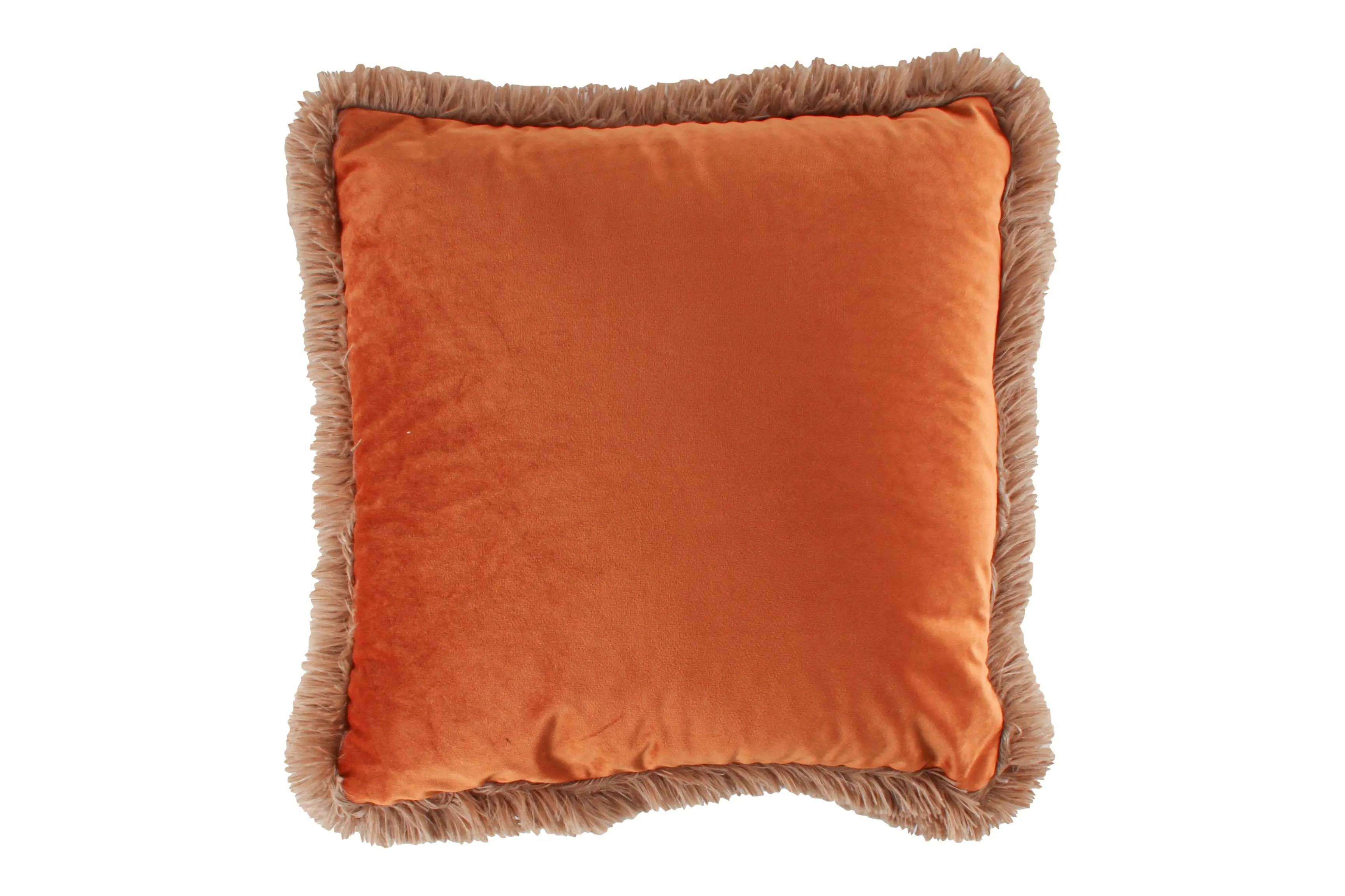 Kareem Super Soft Cushion with Fringing 50 x 50cm Rust