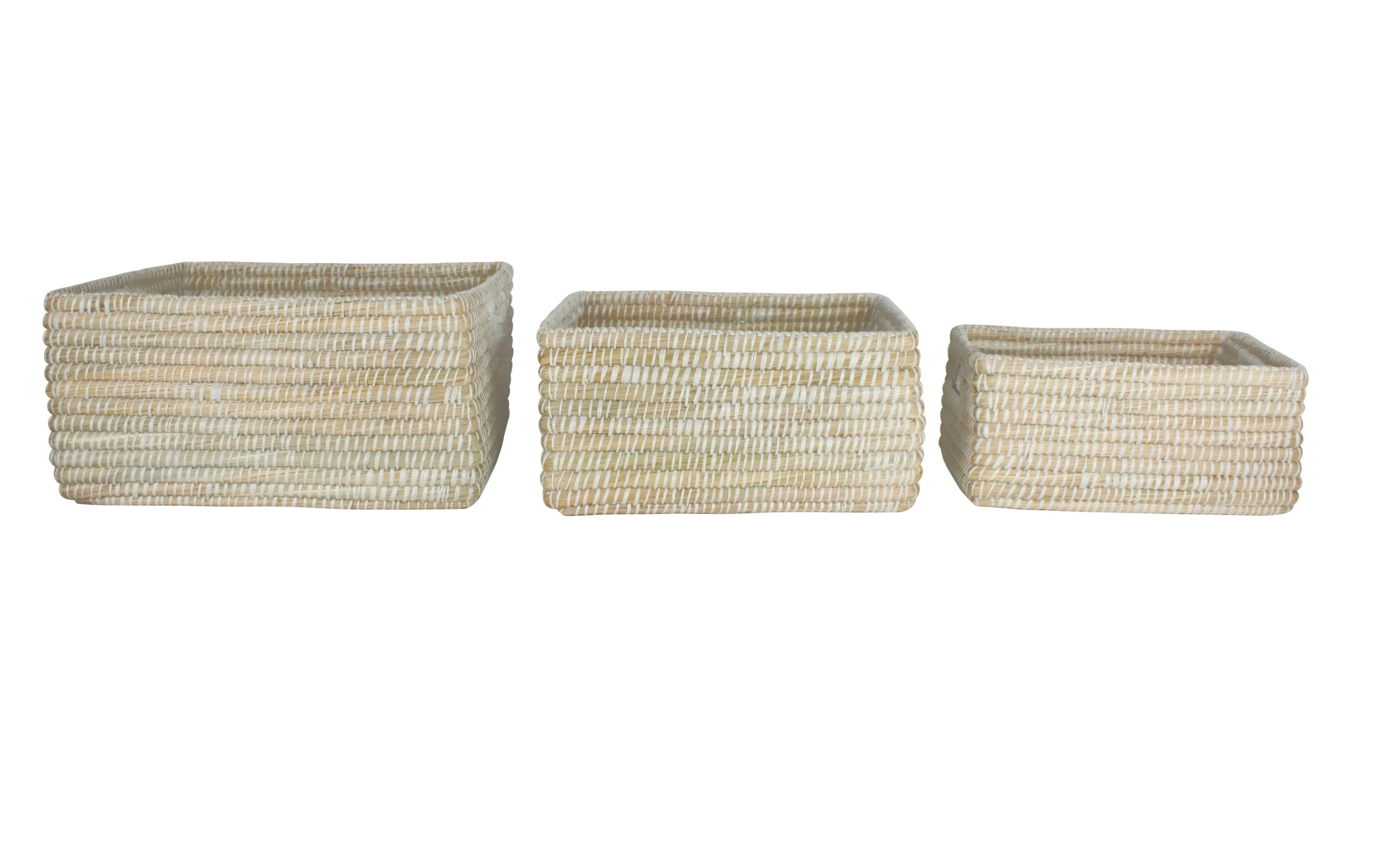 Elliot Set Of 3 Kans Grass Baskets Rectangle