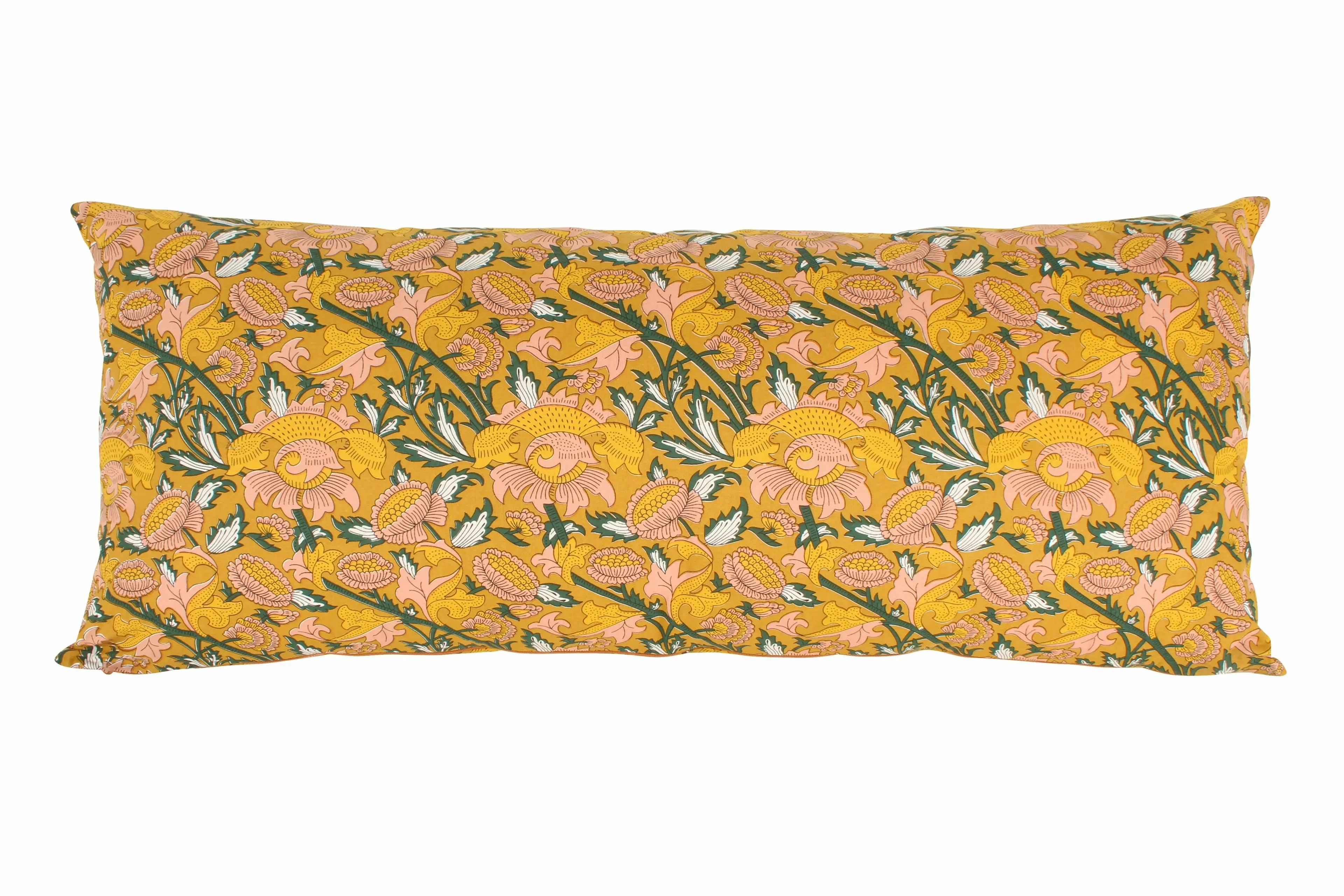 Mustard Floral Long Cushion 90X40cm