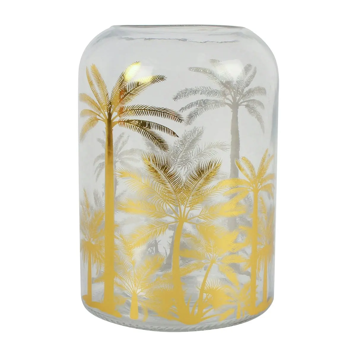 Hana Gold Leaf Palm Glass Vase 24 x 17 x 17cm