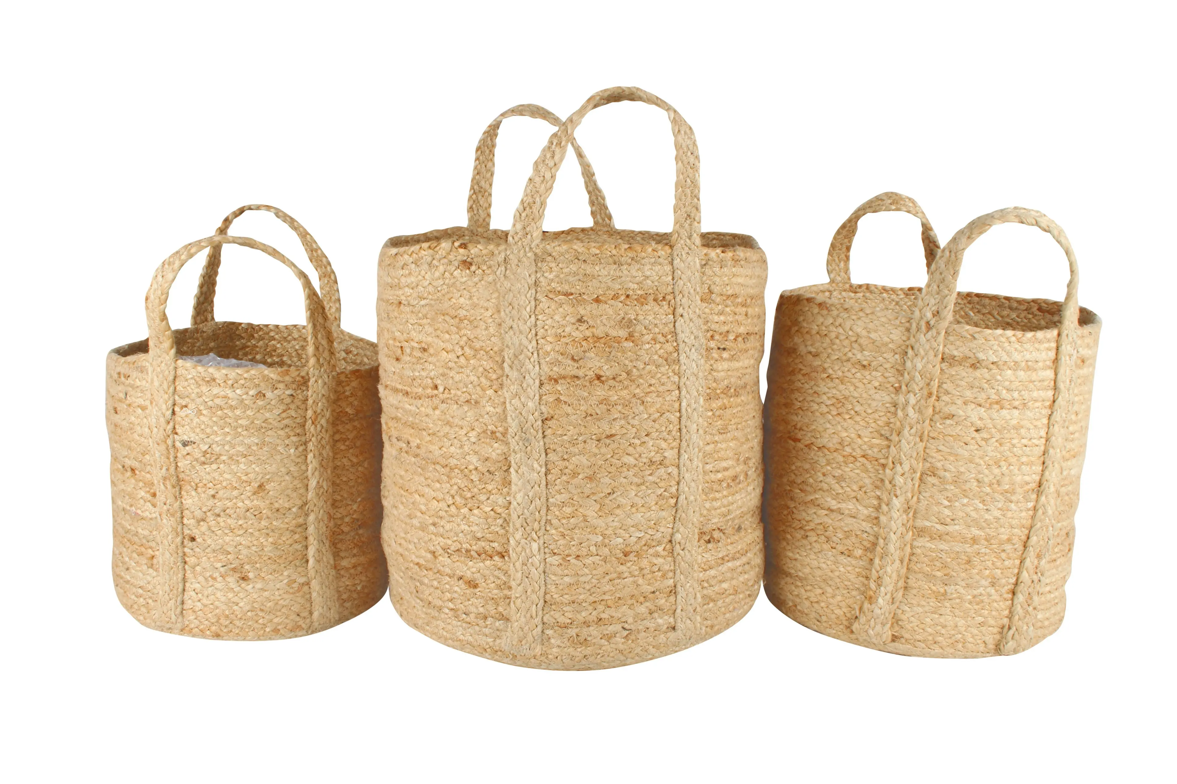 Henna Set Of 3 Jute Baskets Natural