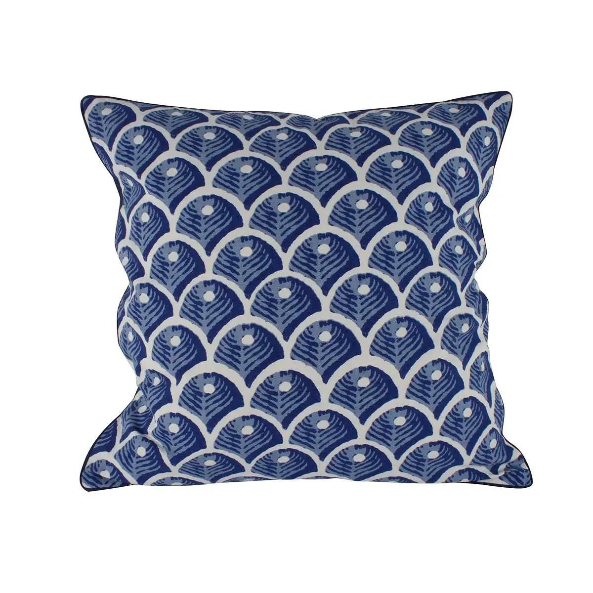 Holmes Blue Reverse Print Cotton Cushion 50 x 50cm