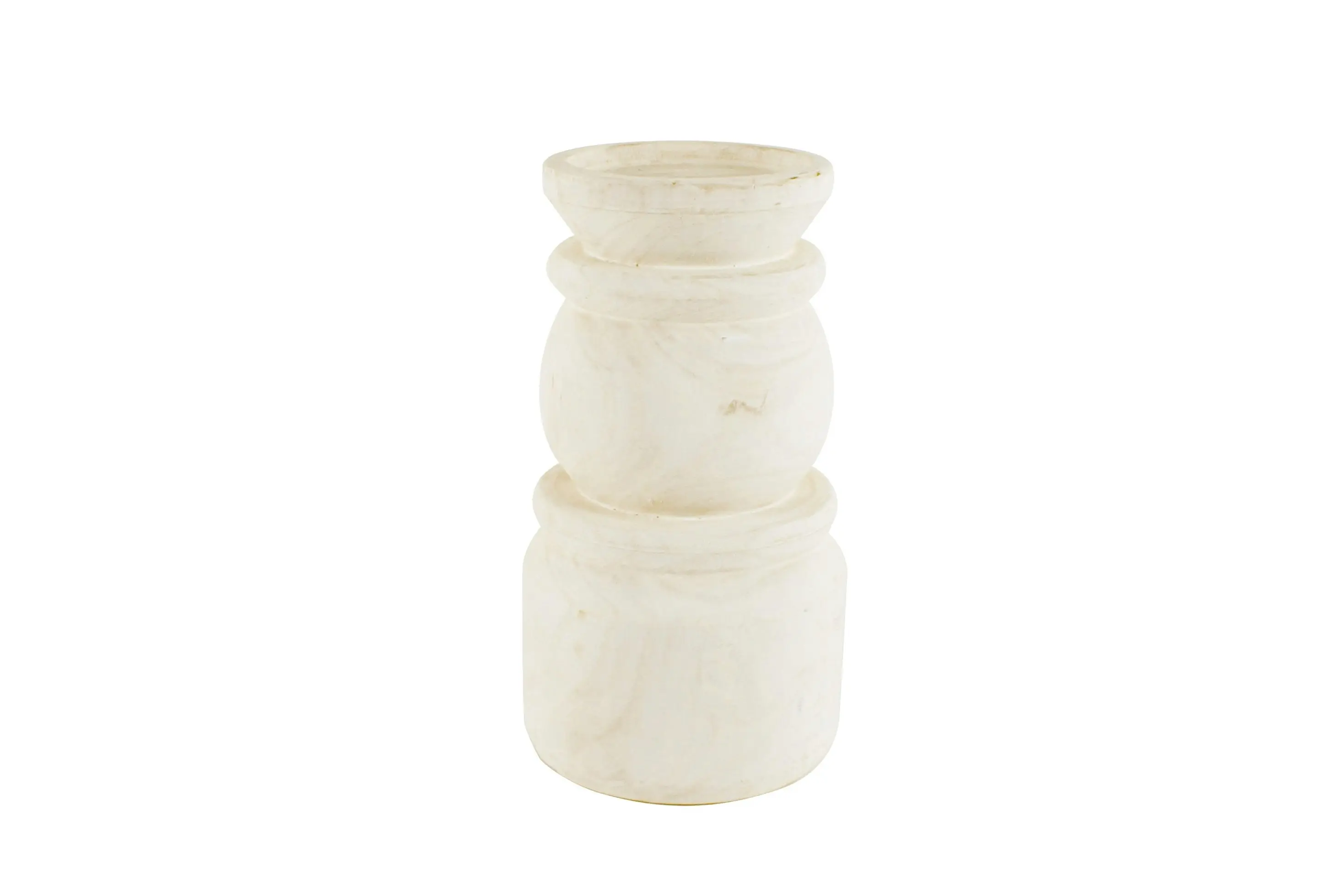 Kadek Candle Holder White Wood 30 x 13cm