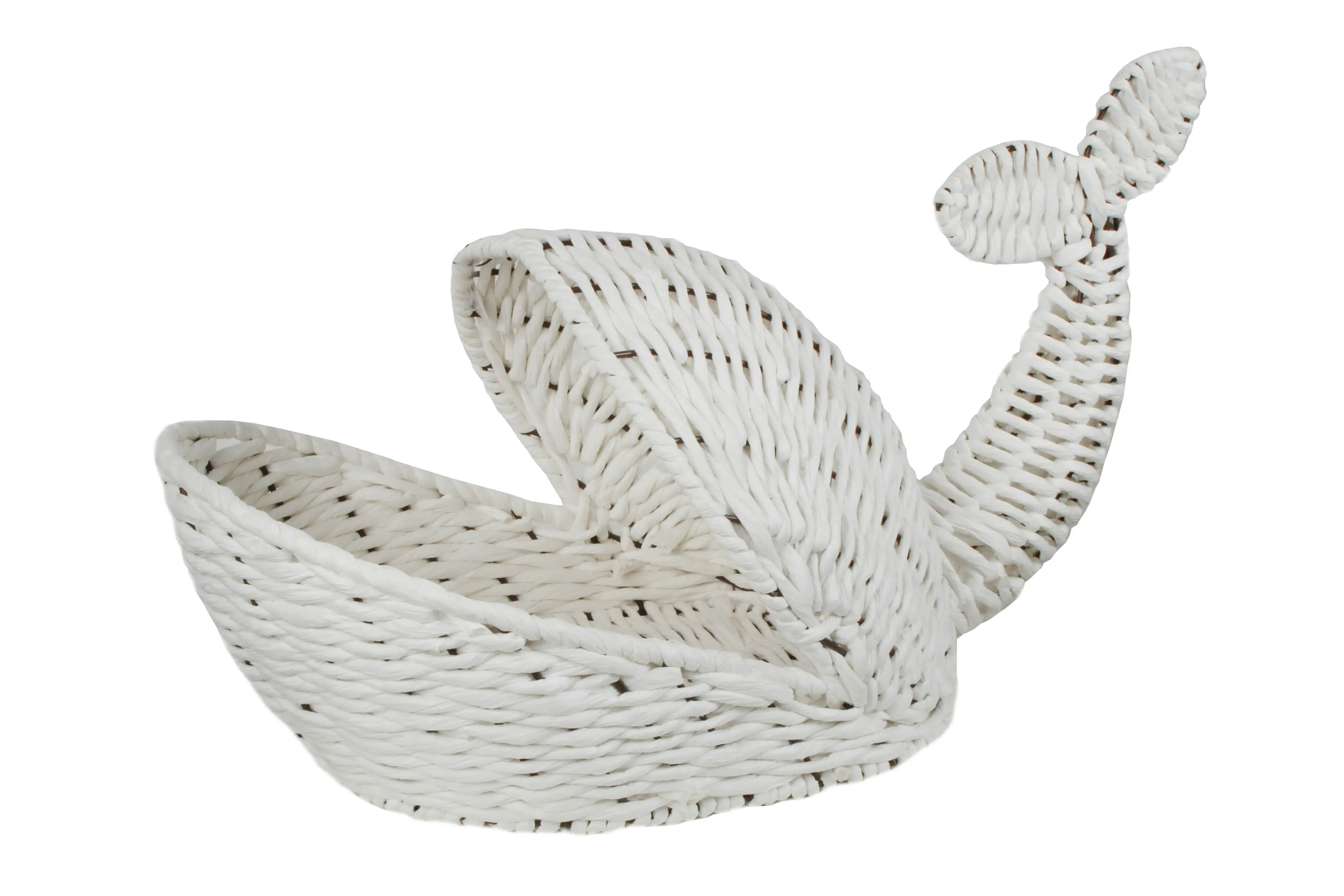 Willy Whale Rattan Basket White