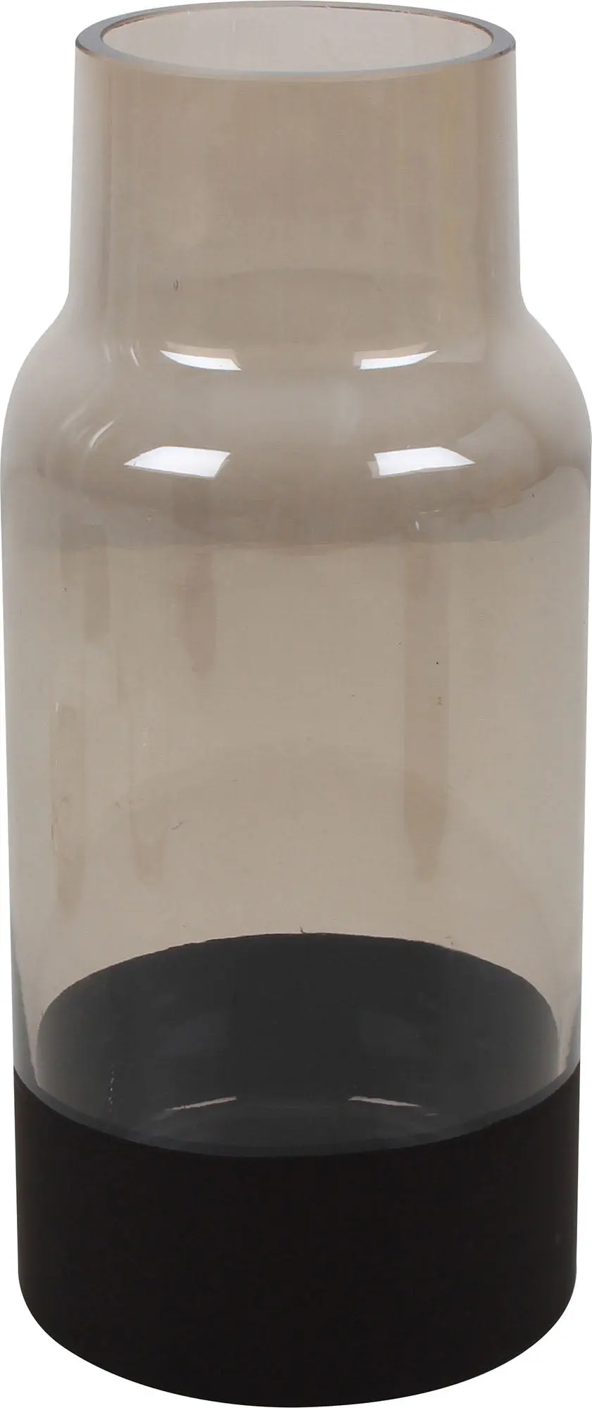 Lena Glass Banded Vase 25 x 11cm Black