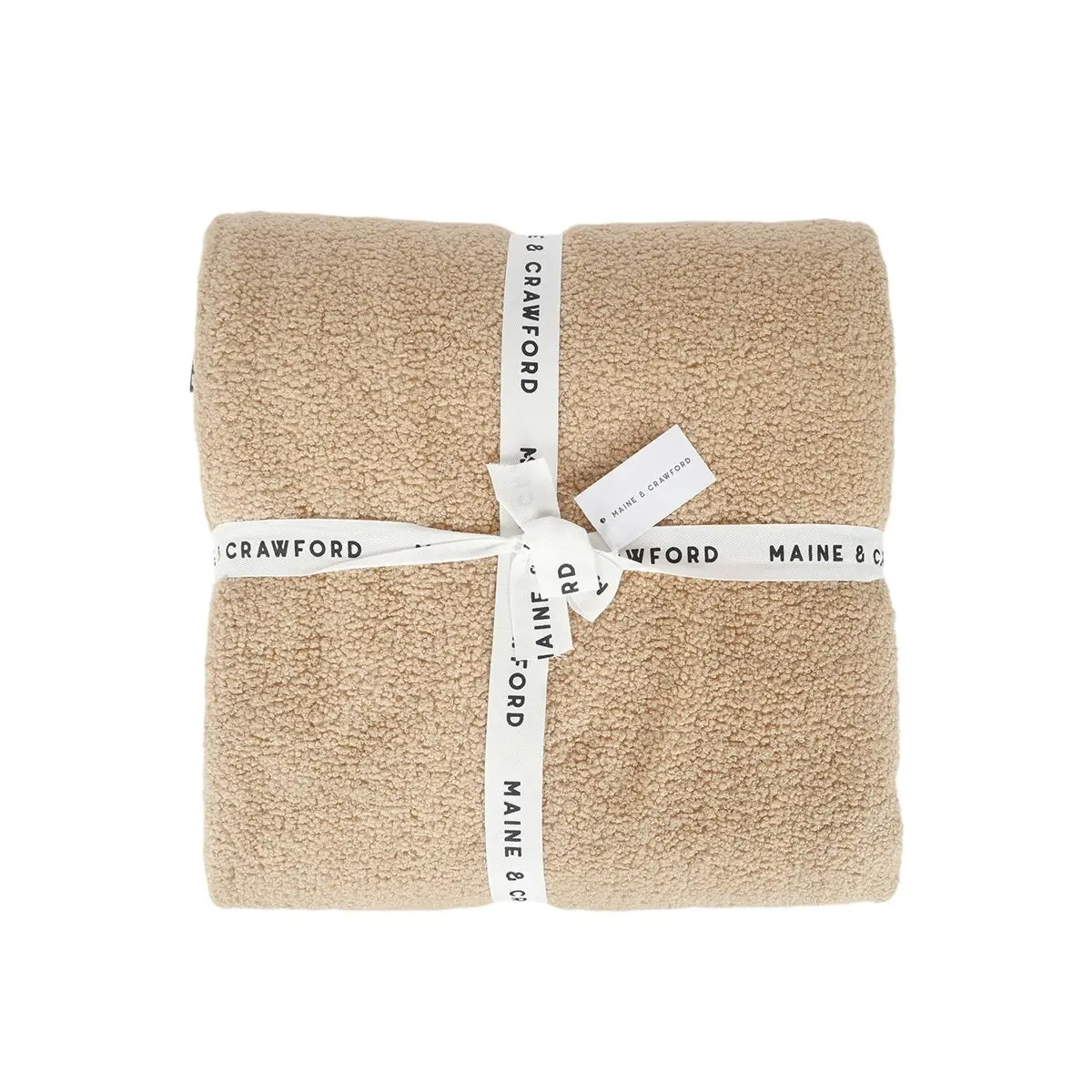 160cm Beige Boucle Blanket/Throw