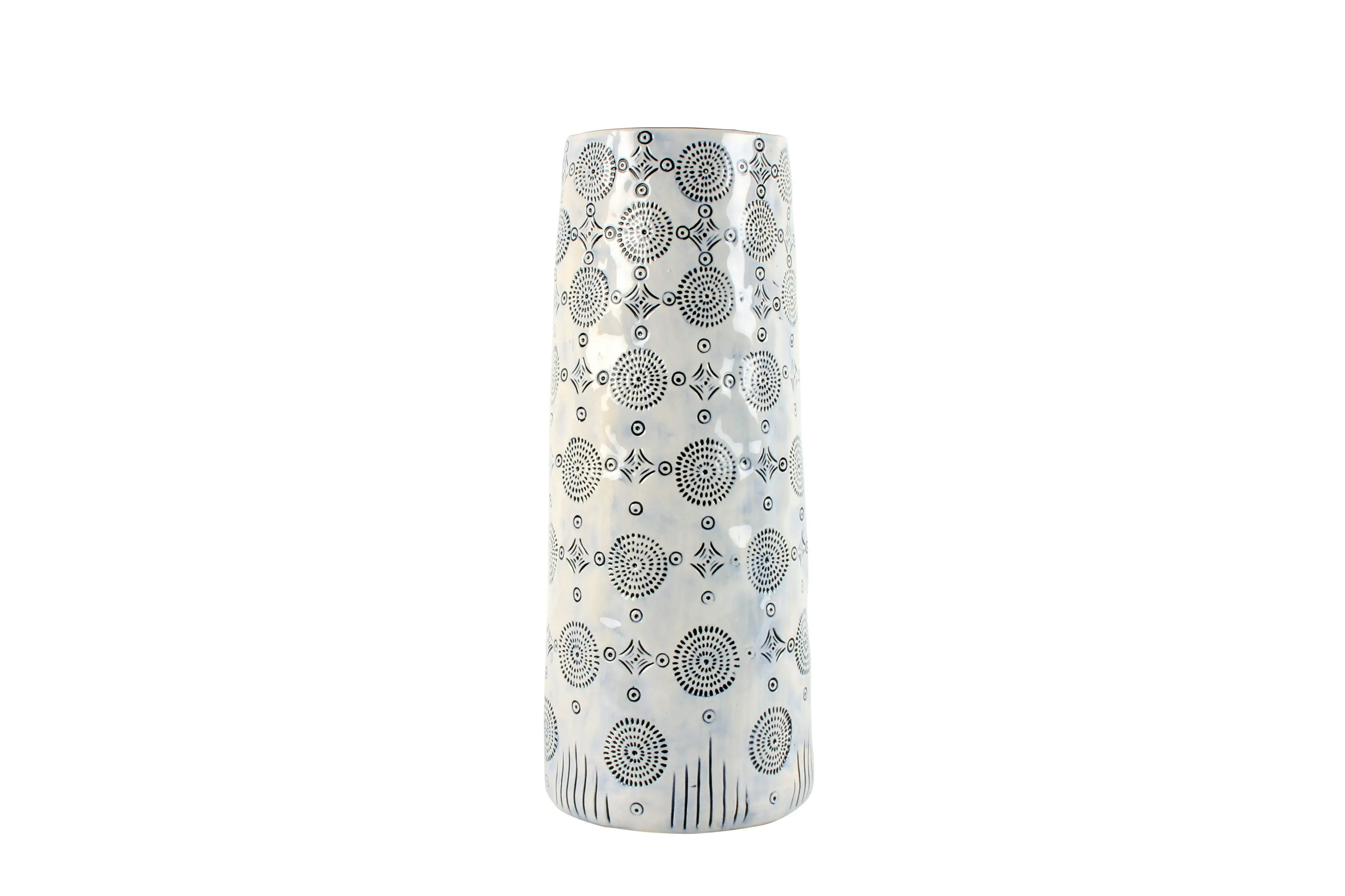 Aleks Ceramic Embossed Vase 34 x 14 x 14 cm