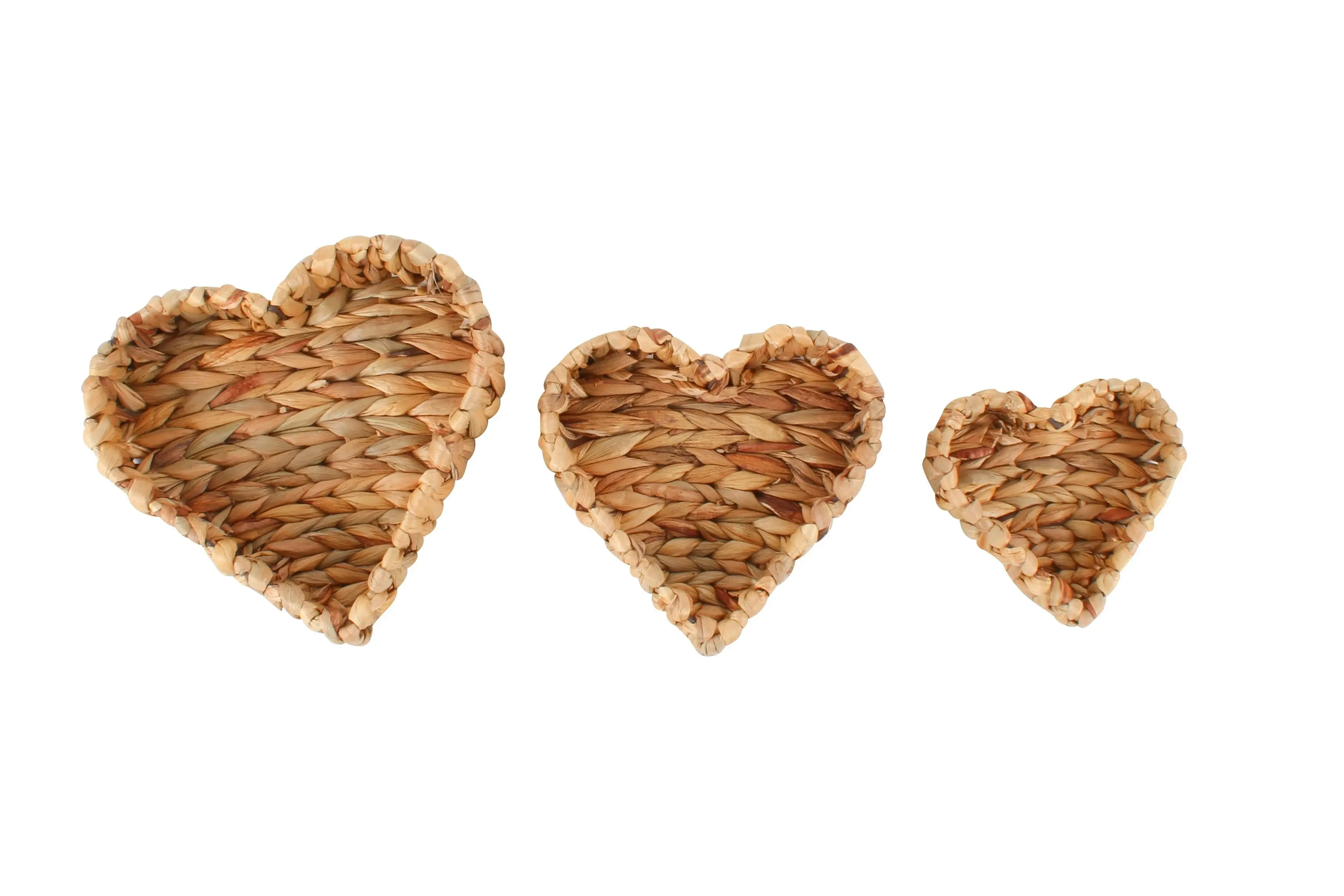 Suzi Set Of 3 Heart Hyacinth Baskets