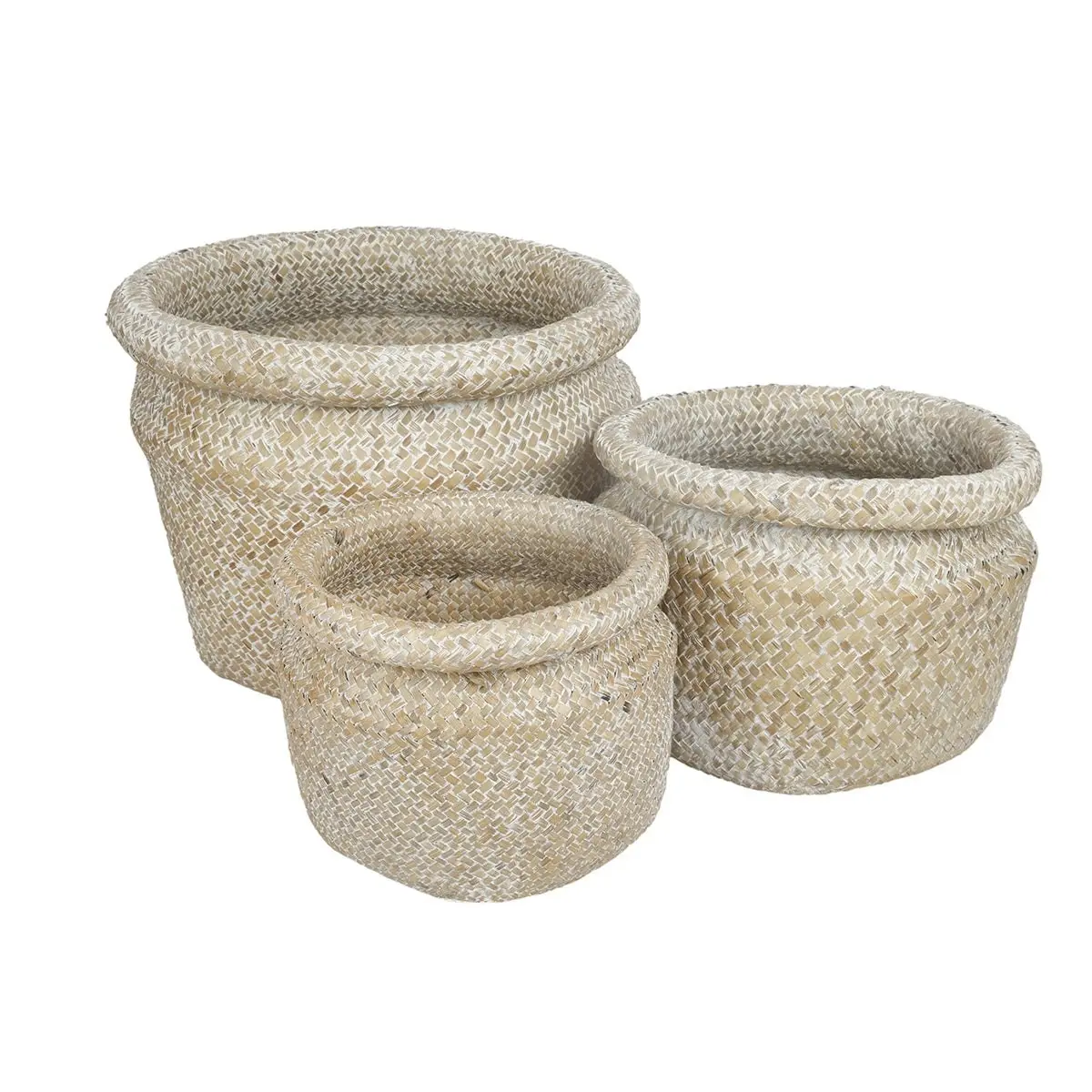 Leia Set Of 3 Round Basket With Lip