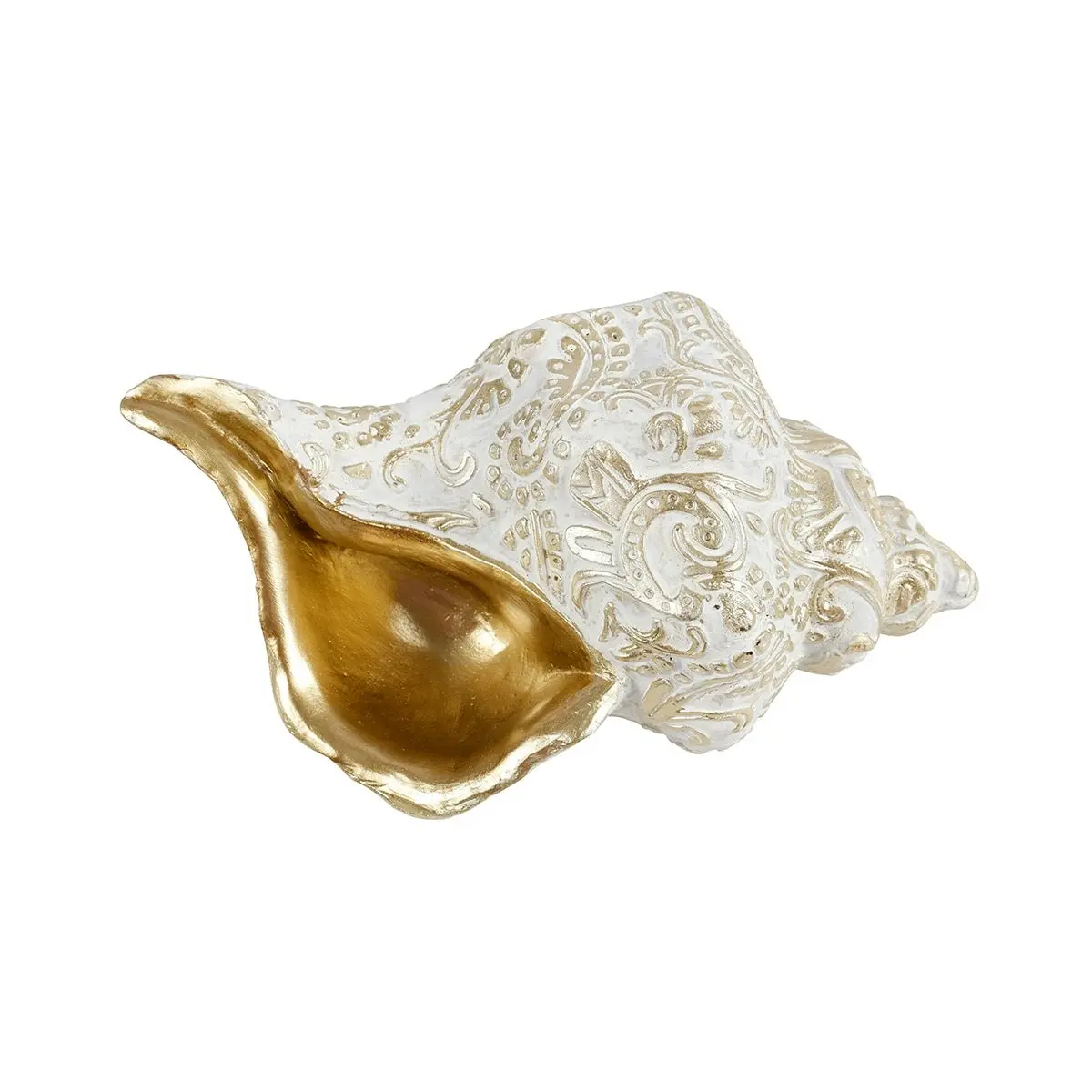 Resin Conch Shell Gold 19 x 14 x 12.5cm