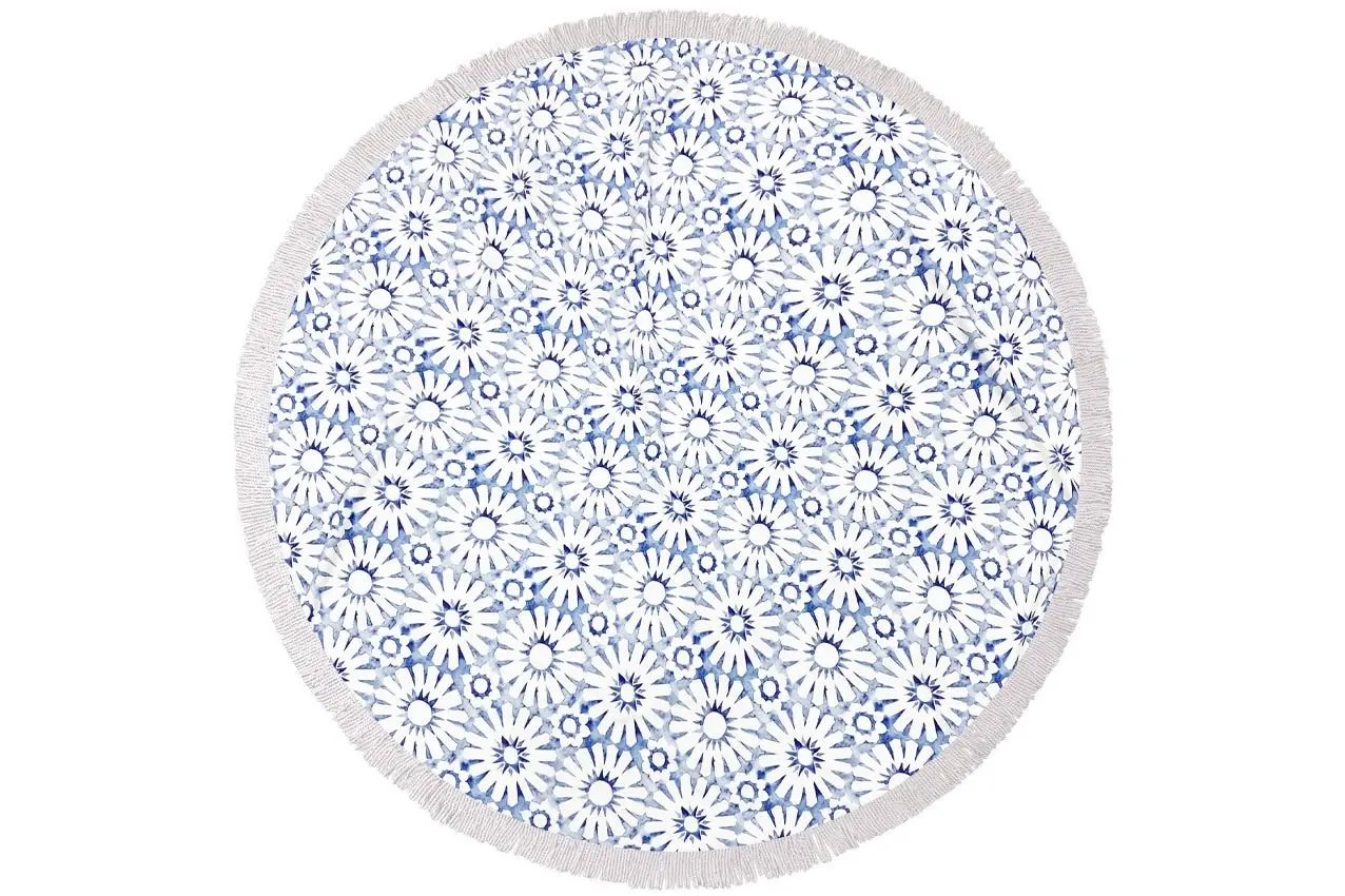 Round Beach Towel -Indigo Waters