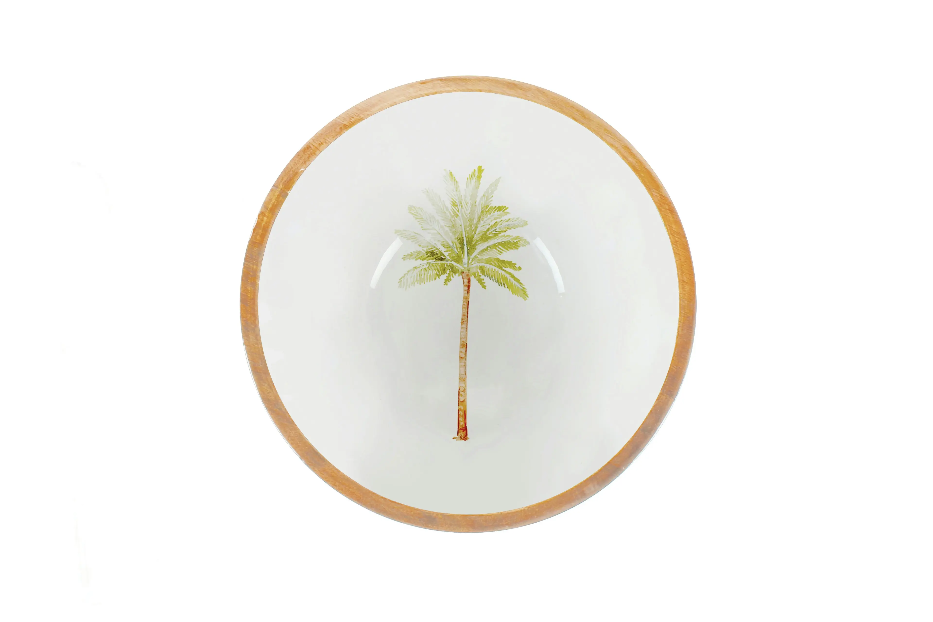 St Barts Palm Bowl Mango Wood Enamel