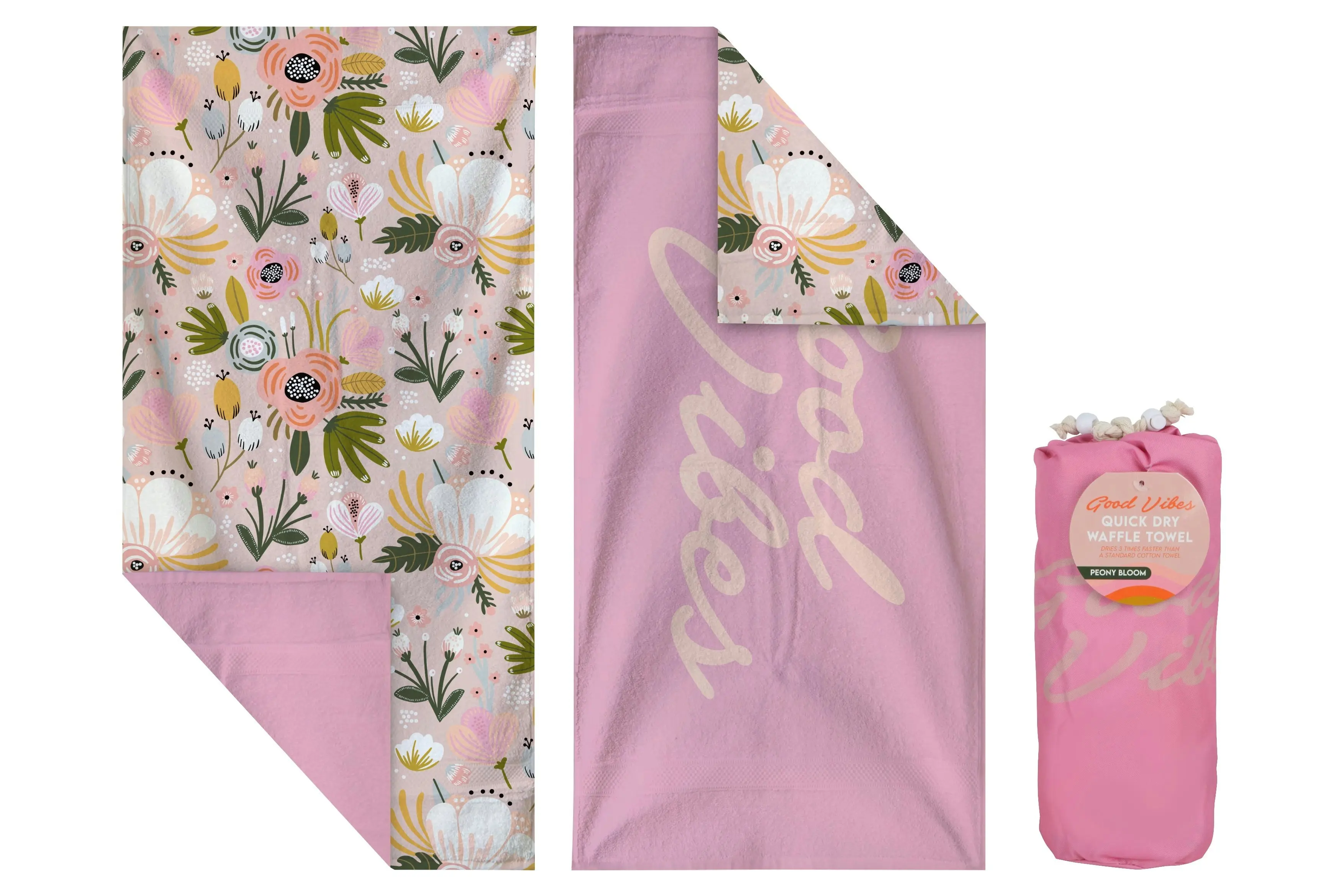 Premium Quick Dry Beach Towel - Peony Bloom