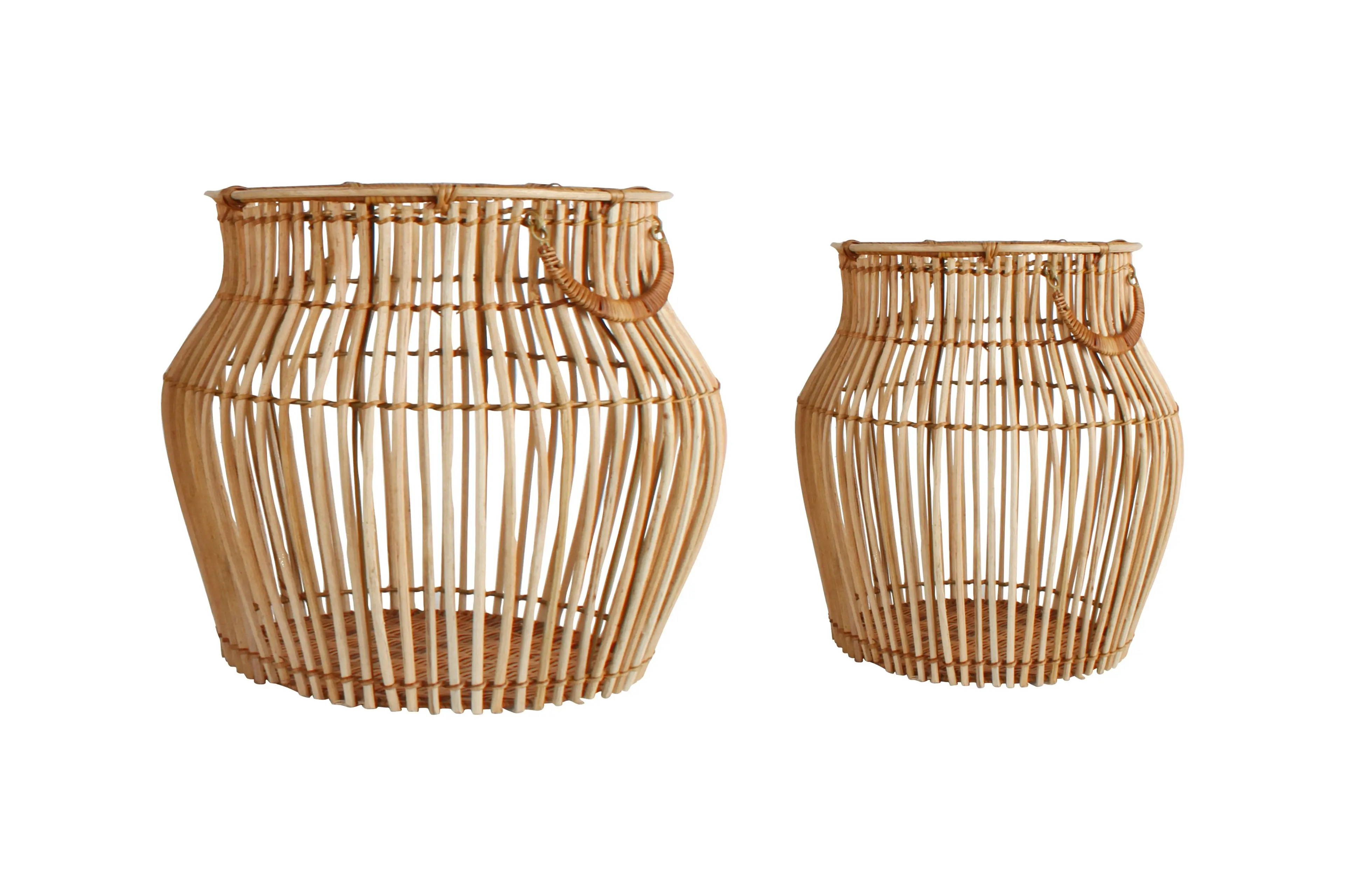 Aesha Set Of 2 Rattan Belly Baskets