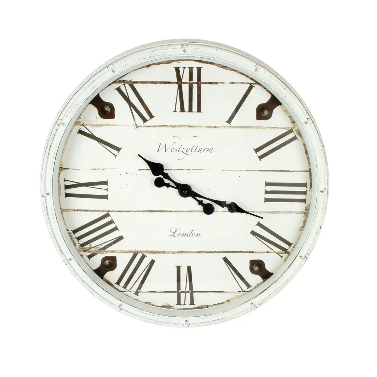 Sabah Antique Roman Numeral White Wall Clock 51 x 51 x 6cm