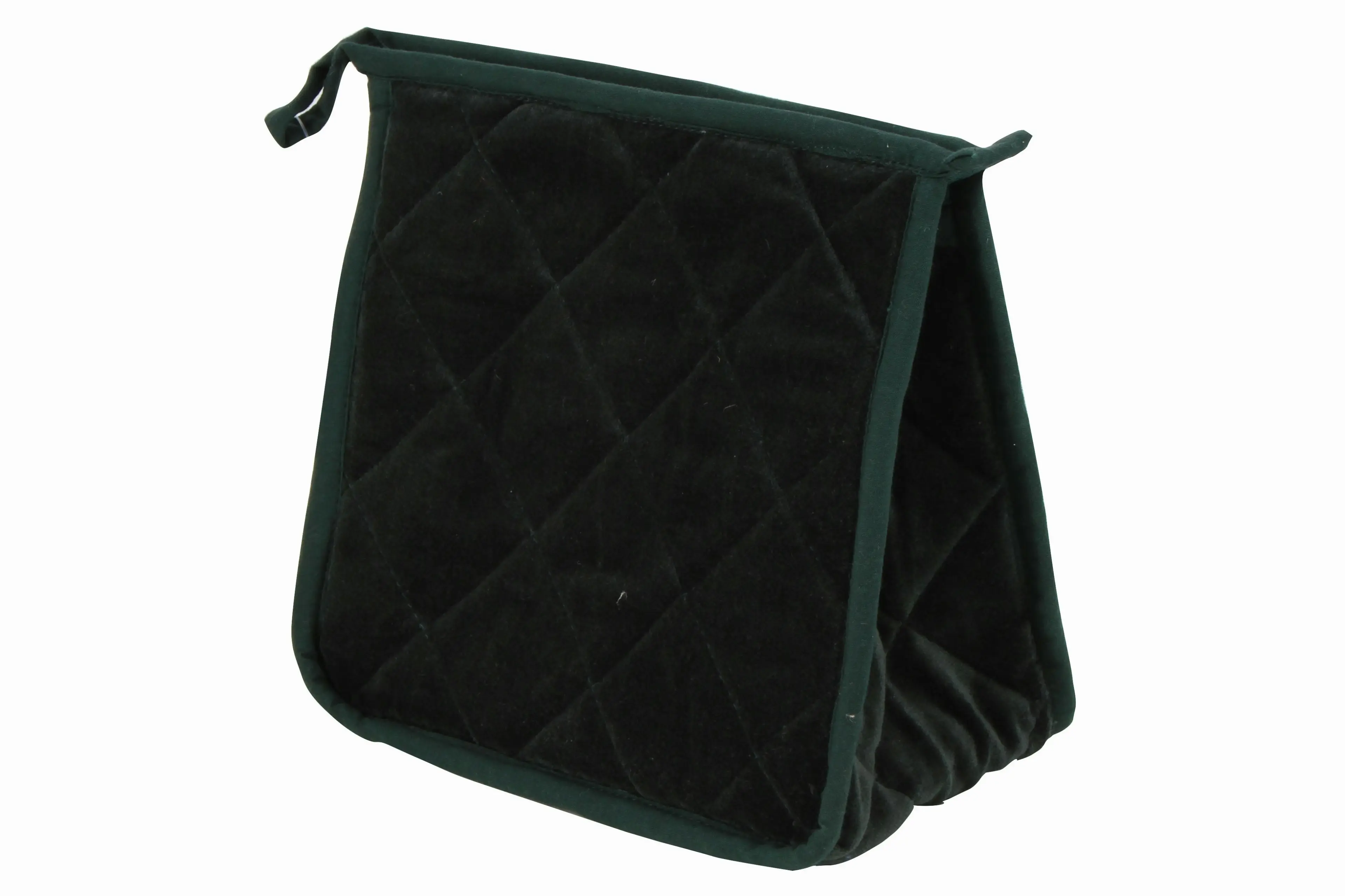 Tiffany Quilted Velvet Cosmtcs Pouch Deep Green 20 x 18 x 8cm