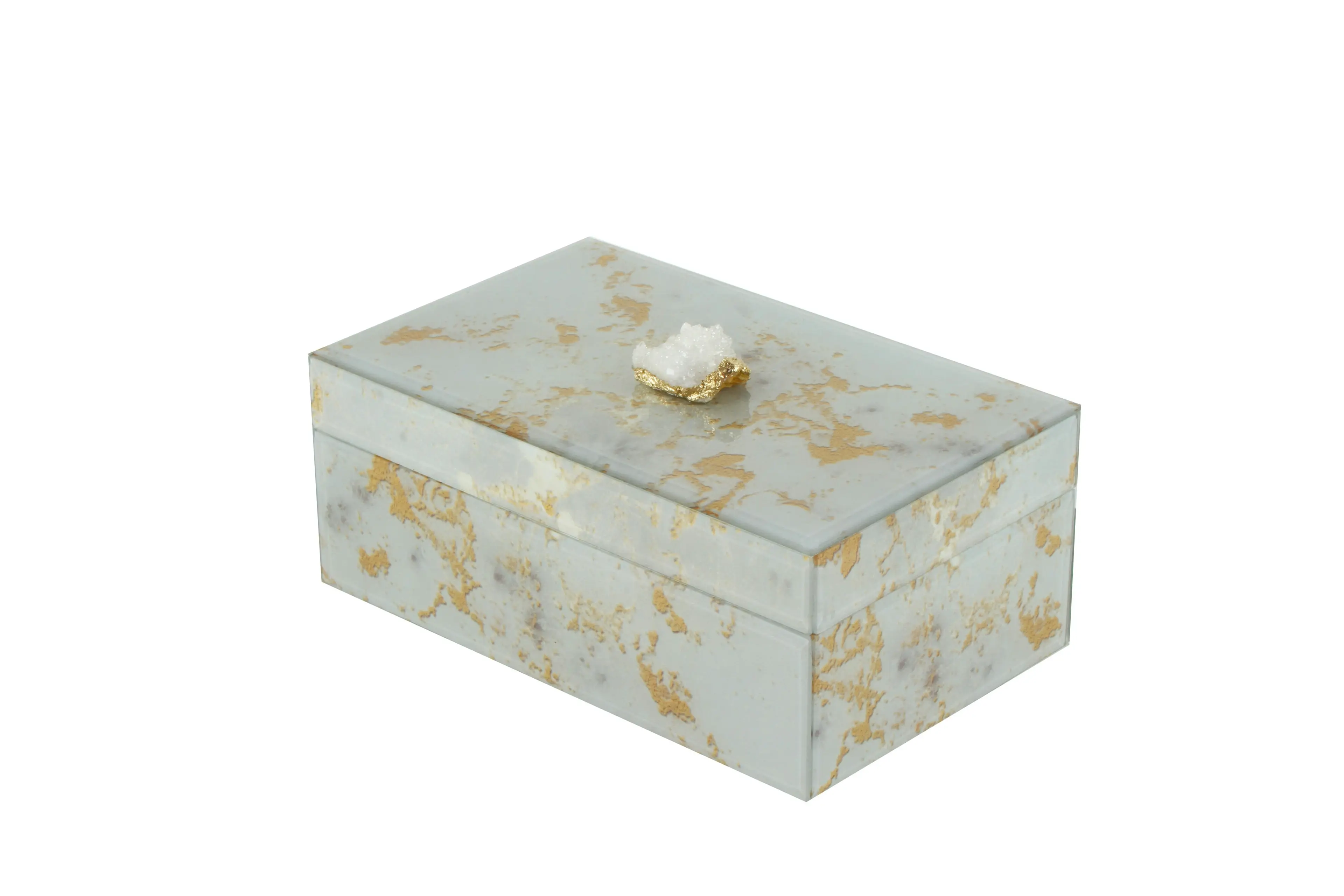 Wilbur Agate Design Glass Dresser Box 21 x 13 x 9cm