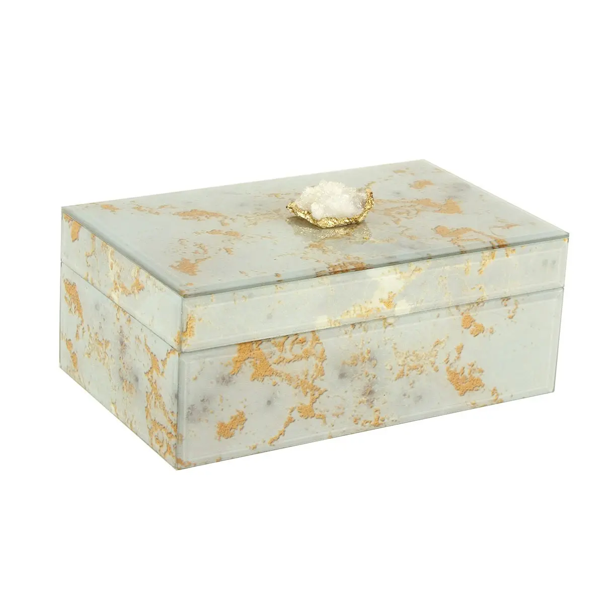 Wilda Agate Design Glass Jewellery Box 24 x 21.5 x 10cm