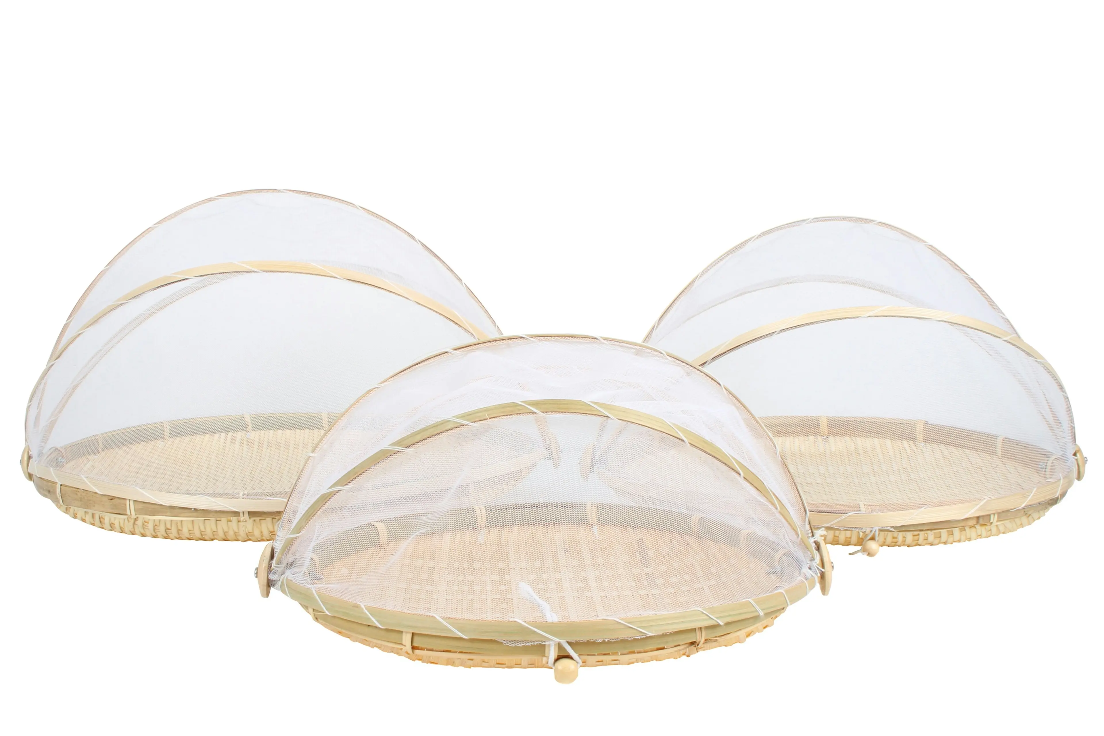 Bahar Set Of 3 Retractable Food Cover Natural