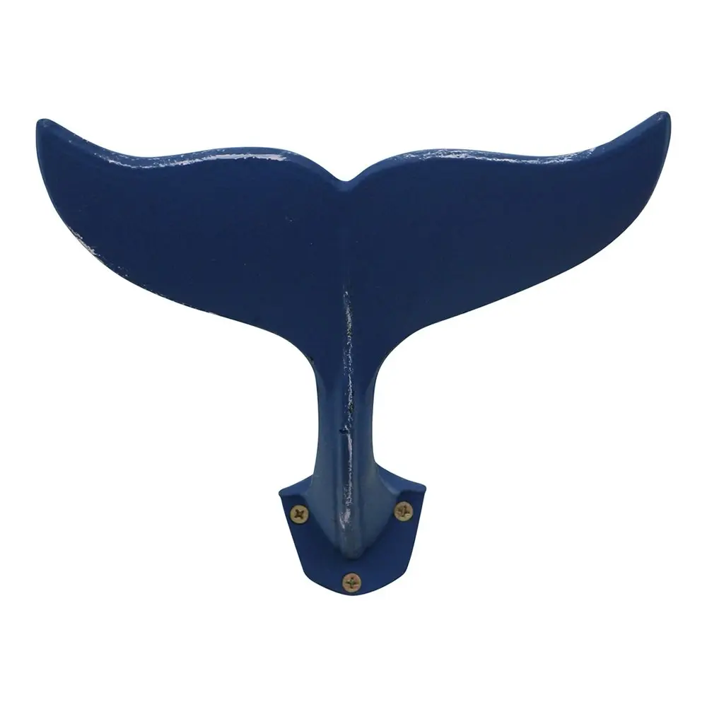 Metal 23cm Whale Tail Hook Wall Mounted Clothes Hanger/Holder Home Decor Blue