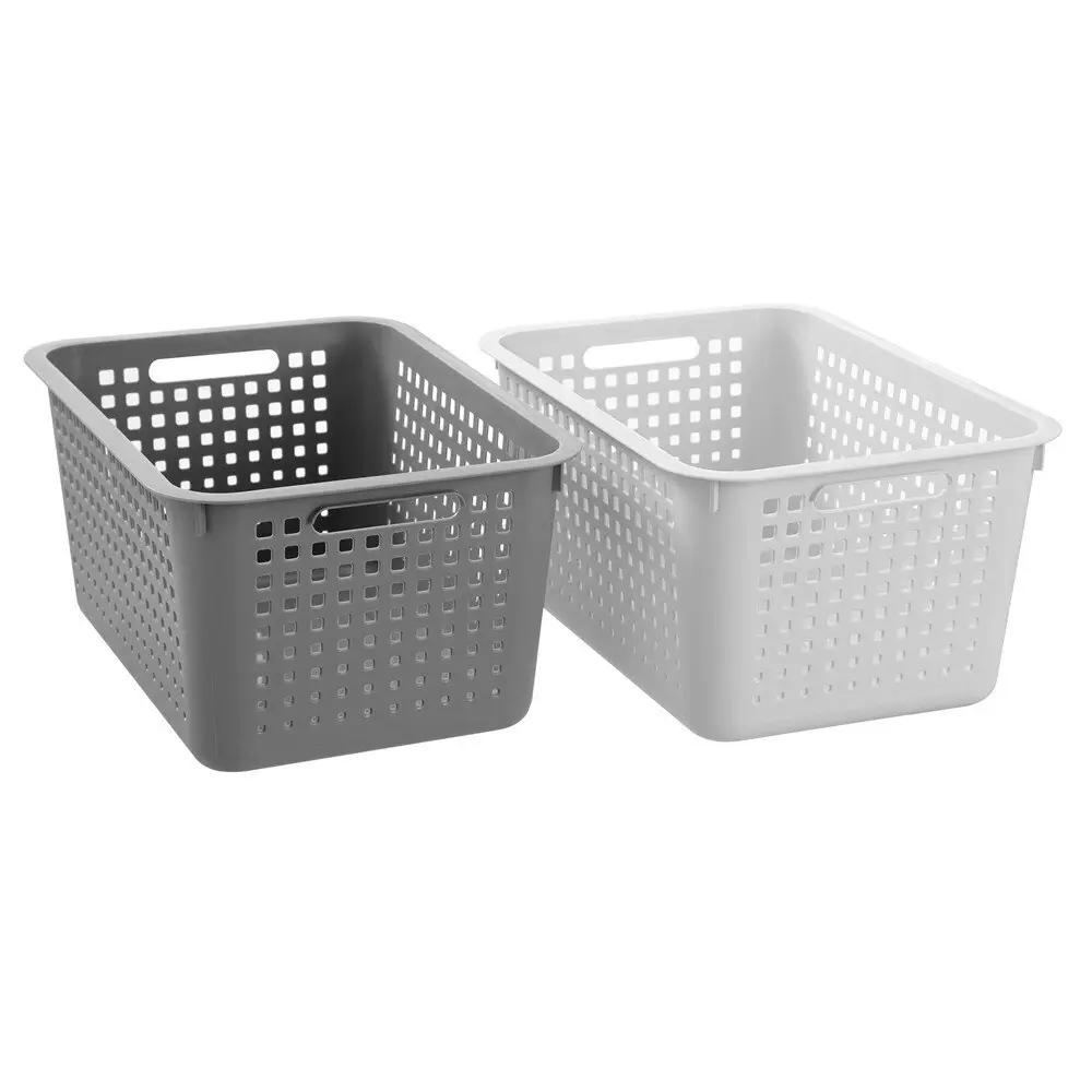 2x Boxsweden Cubo 45x22.5cm Storage Basket Home Organiser Large Rectangle Asstd