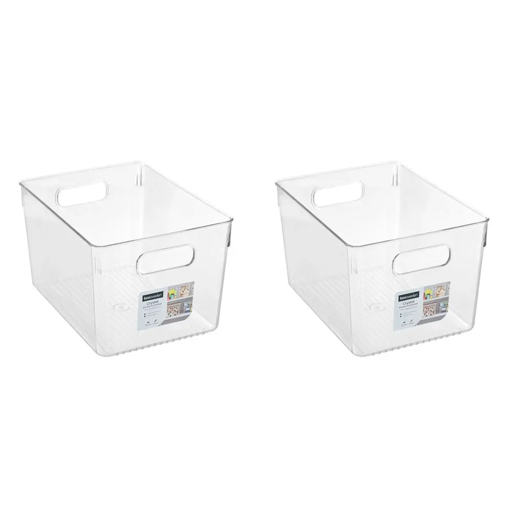 2x Boxsweden Crystal 15L/33x25cm Encore Container Home Storage Organiser Clear