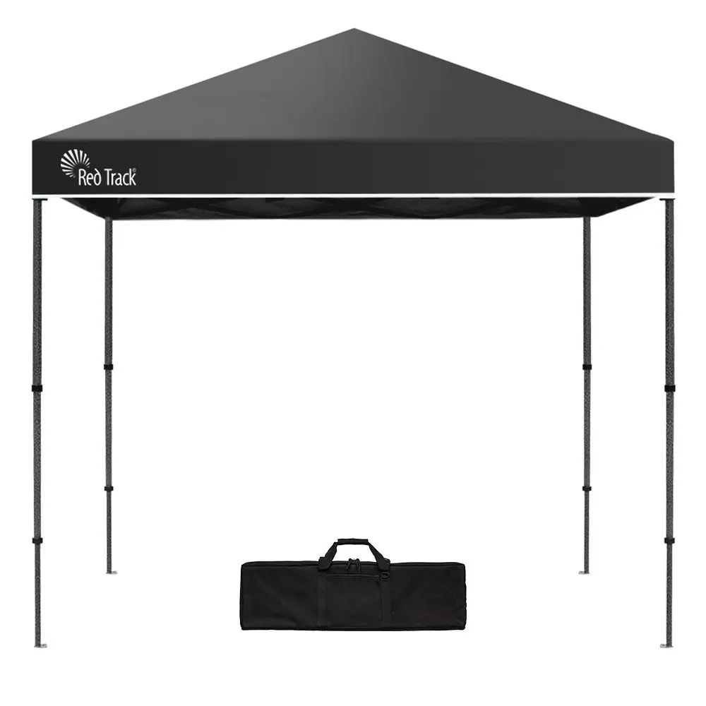 Red Track 3x3m Folding Gazebo, Most Compact Foldable Design, Carry bag, Portable Outdoor Popup Marquee for Camping Beach, Black