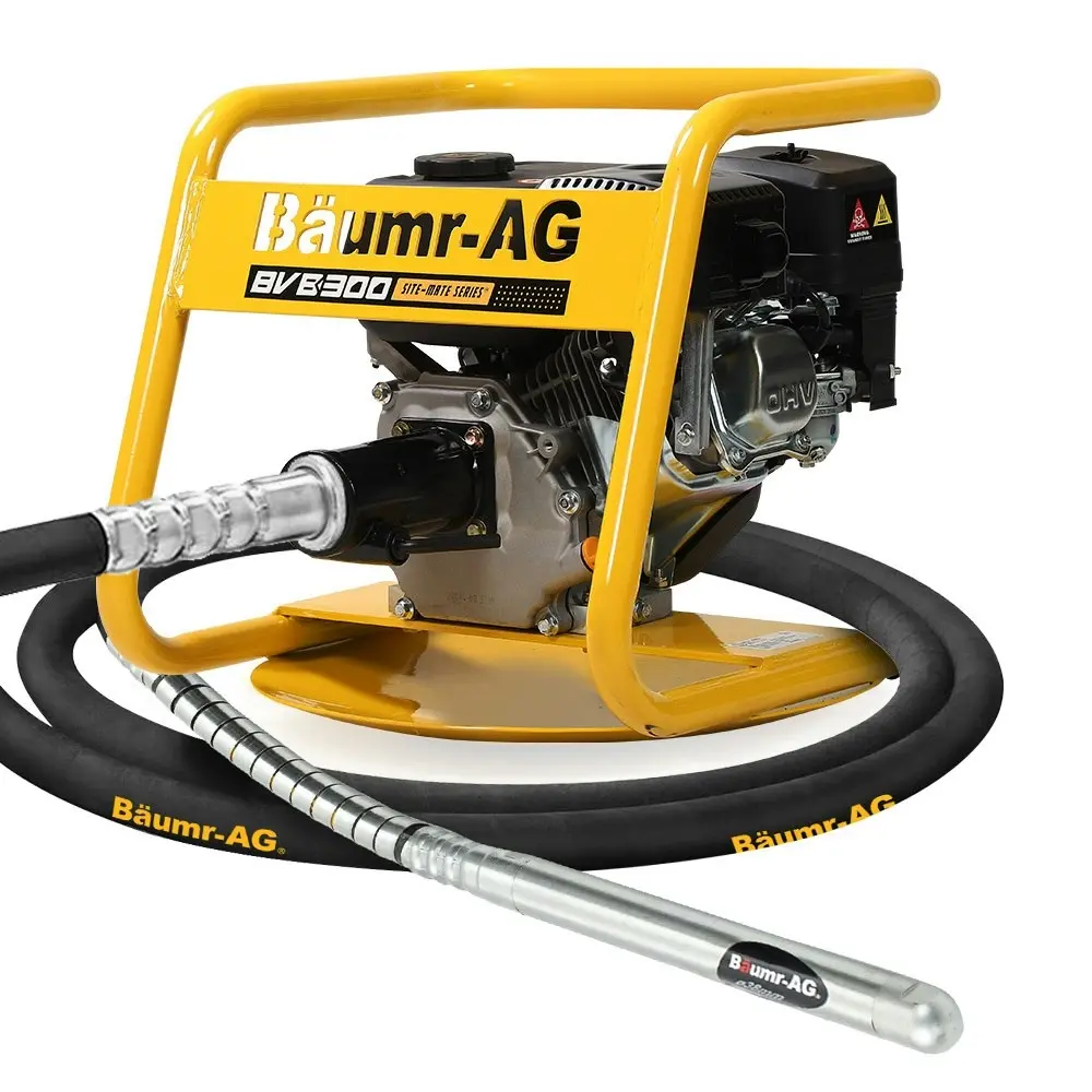 Baumr-AG 6.5HP Concrete Vibrator Drive Unit, and 6M x 38mm Vibrating Shaft Combo