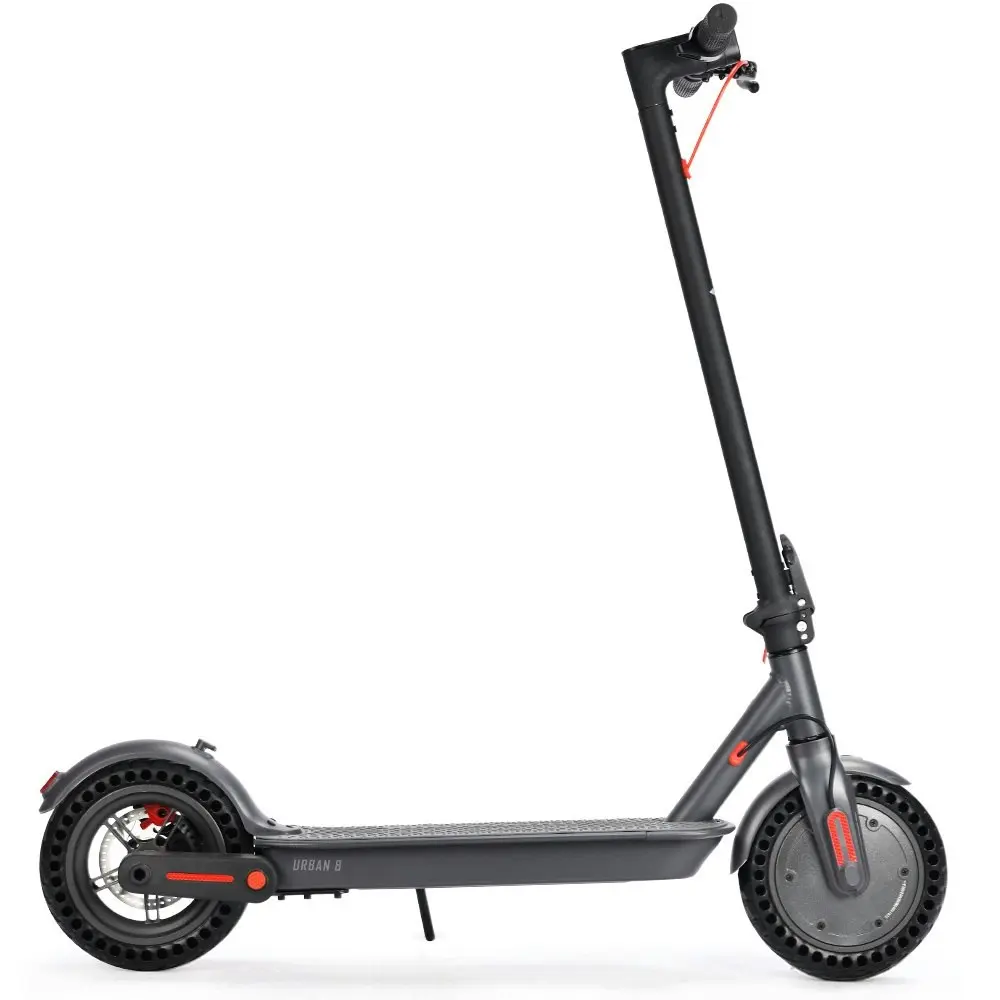 Alpha Urban 8 Electric Scooter, Suspension, 25km Range, 8.5-Inch Wheels, Brushless Motor, Motorised Commuter eScooter for Adults, Grey