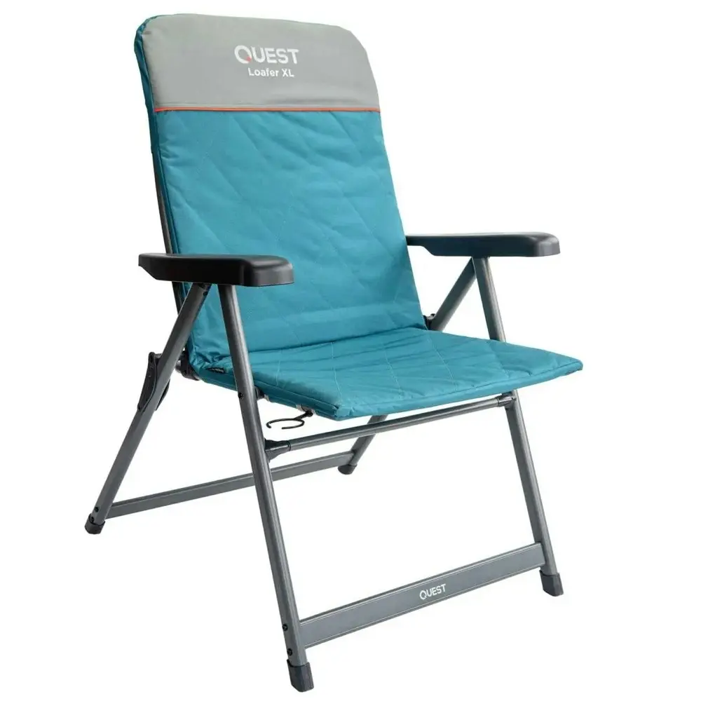 Quest Loafer 103cm Folding Camp Chair w/ Armrests Outdoor Camping/Picnic XL Blue