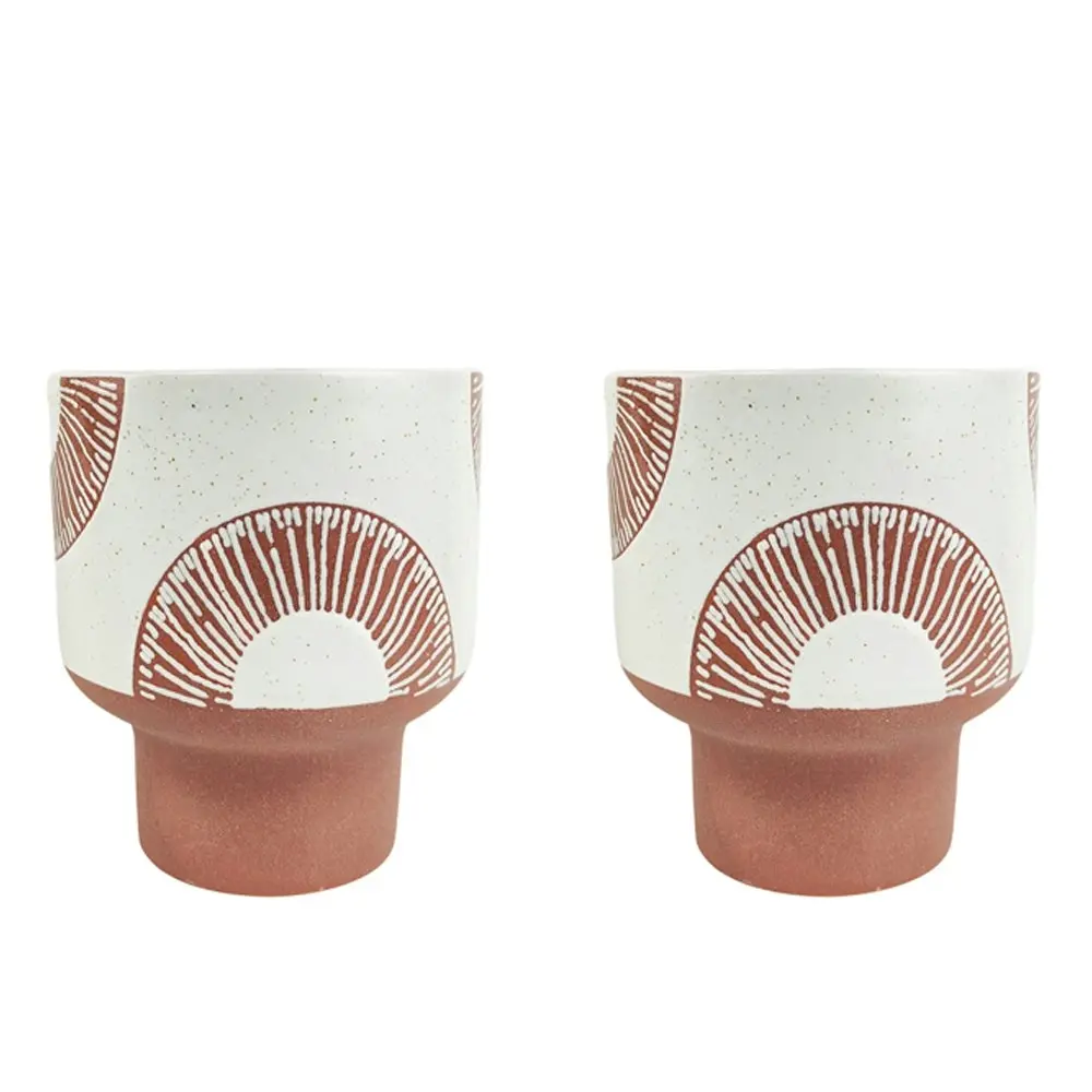 2x Urban Sophie 19cm Ceramic Planter Flower/Plant Pot Home Desk Decor Lrg Berry