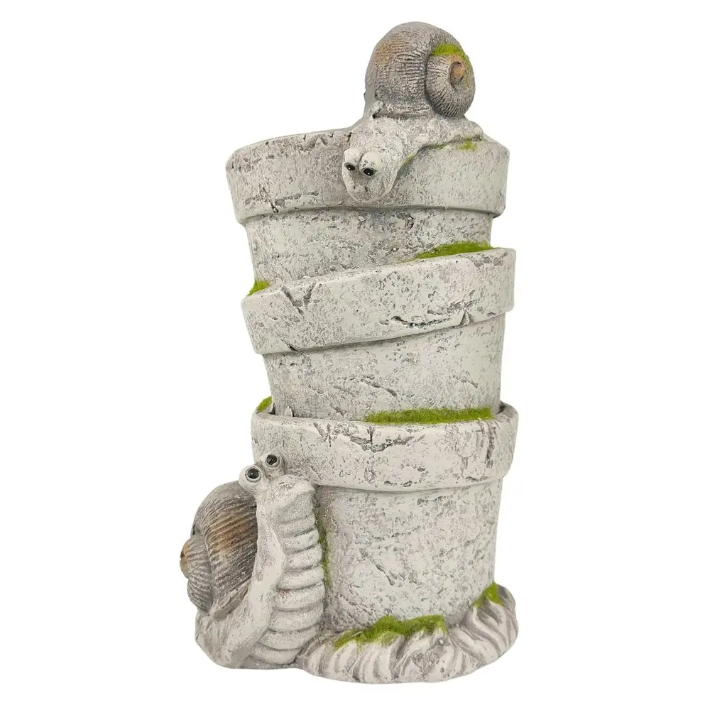 Urban Magnesia 35cm Snails w/ Flower/Plant Pot Tabletop Room Desk Decor Grey